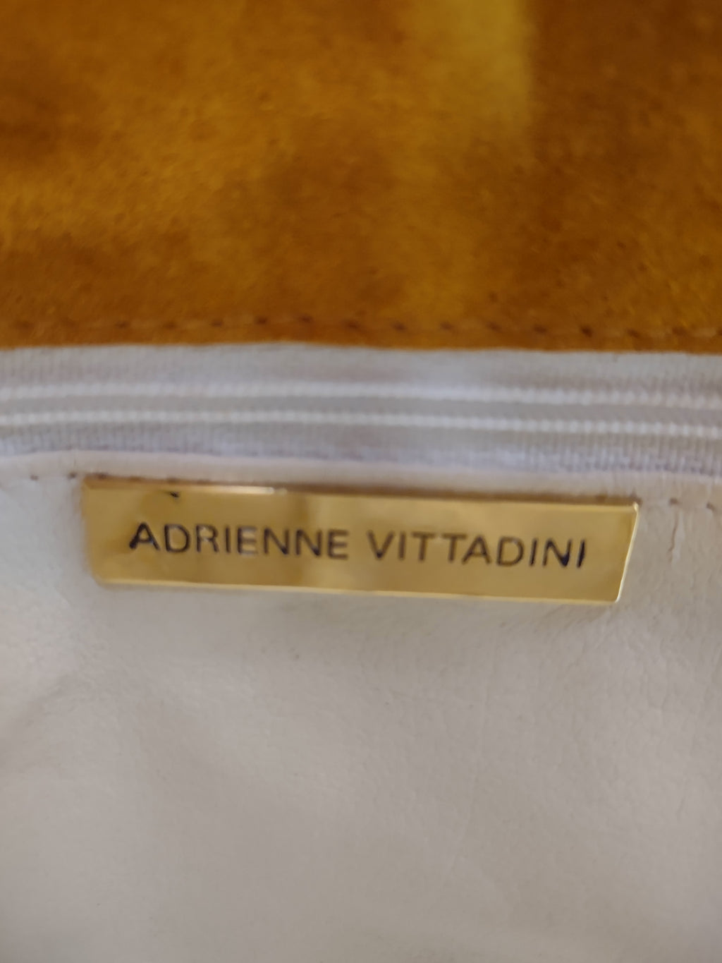 Vintage Adrienne Vittadini Yellow Mustard Suede Bucket Bag Crossbody [4402]