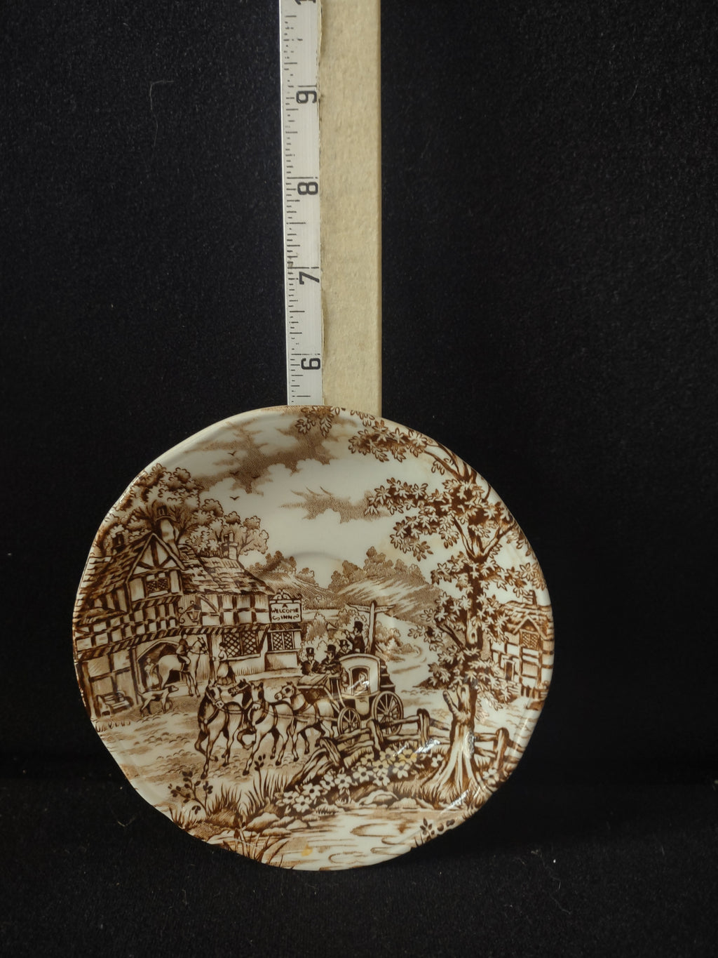 Vintage Franciscan Coaching Days Saucer England Ironstone Cottagecore [5947]