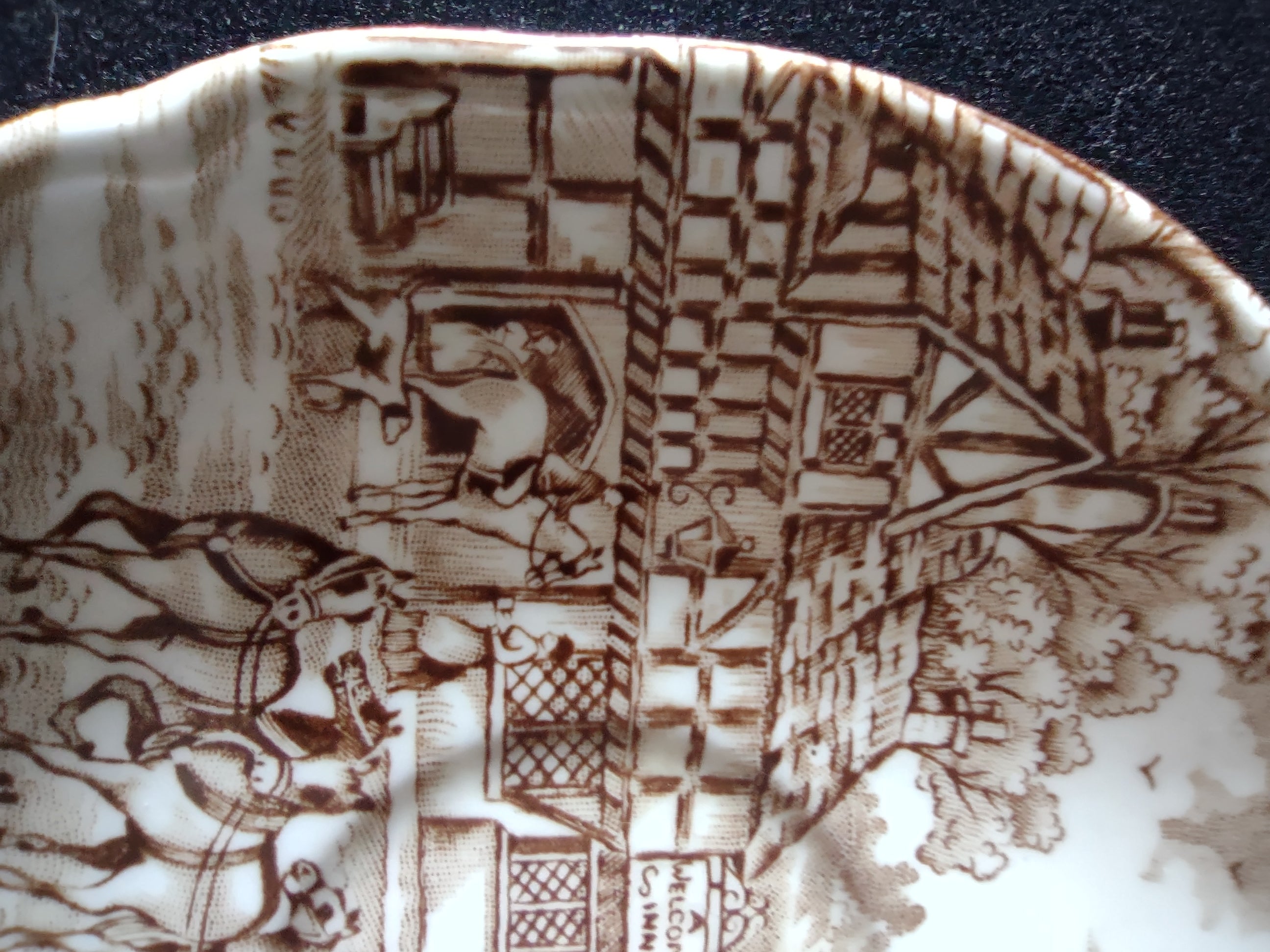 Vintage Franciscan Coaching Days Saucer England Ironstone Cottagecore [5947]