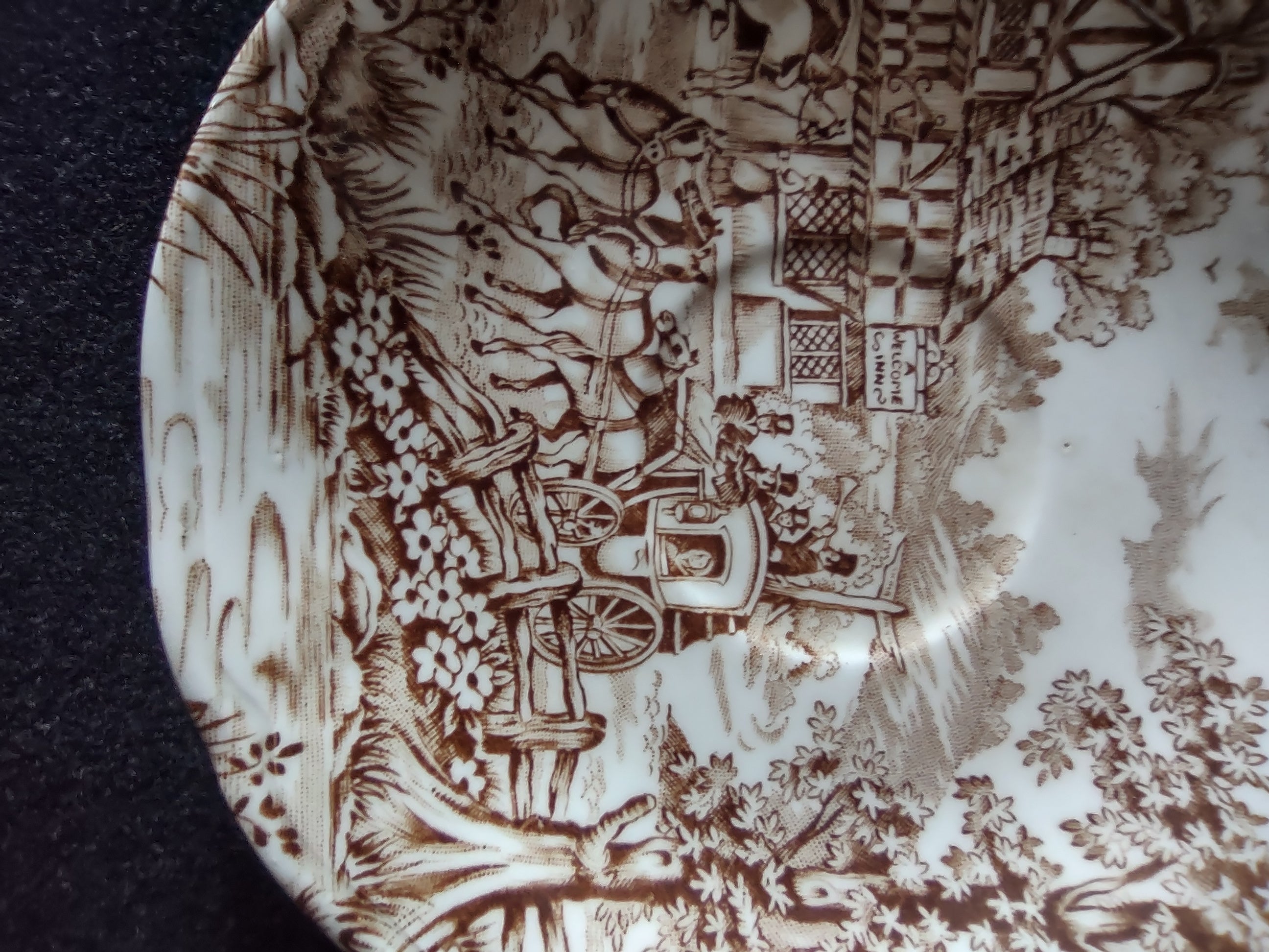 Vintage Franciscan Coaching Days Saucer England Ironstone Cottagecore [5947]