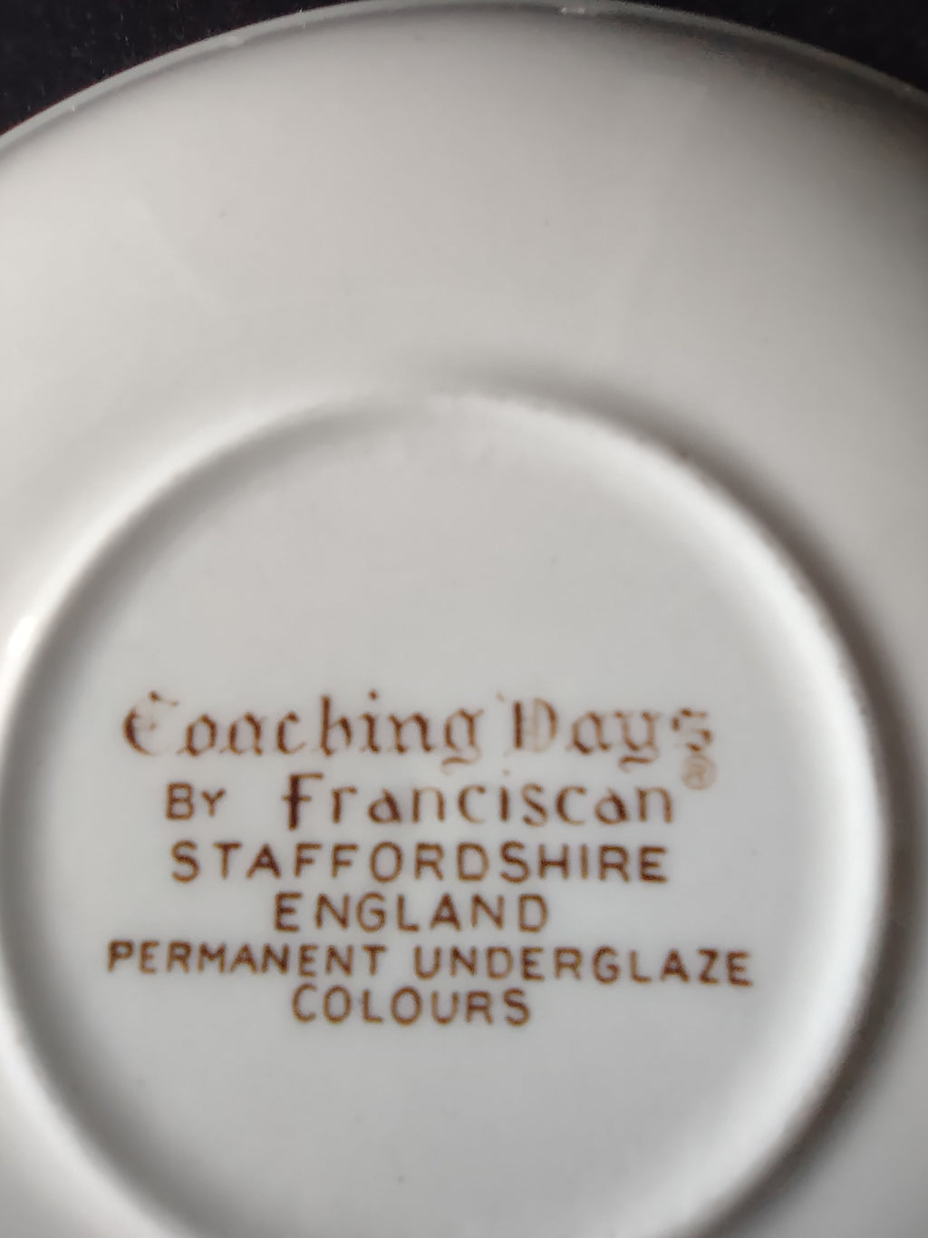 Vintage Franciscan Coaching Days Saucer England Ironstone Cottagecore [5947]