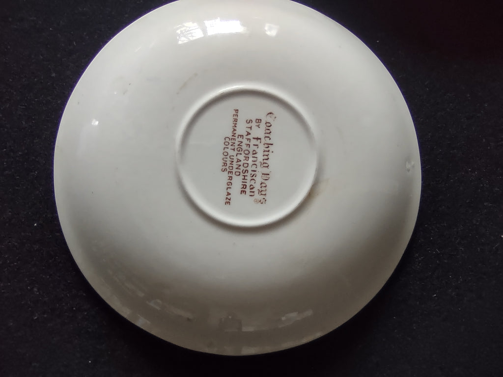 Vintage Franciscan Coaching Days Saucer England Ironstone Cottagecore [5947]