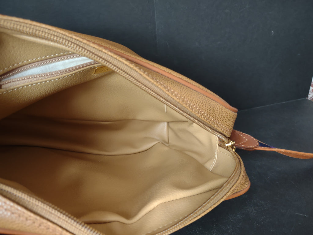 Vintage Lizette Brown Crossbody Shoulder Bag Gold Tone Hardware [4403]