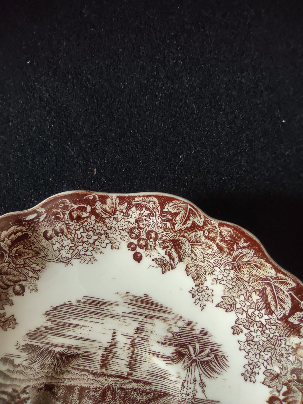 Vintage Meakin Romantic England Brown Saucer Ironstone Cottagecore [5948]