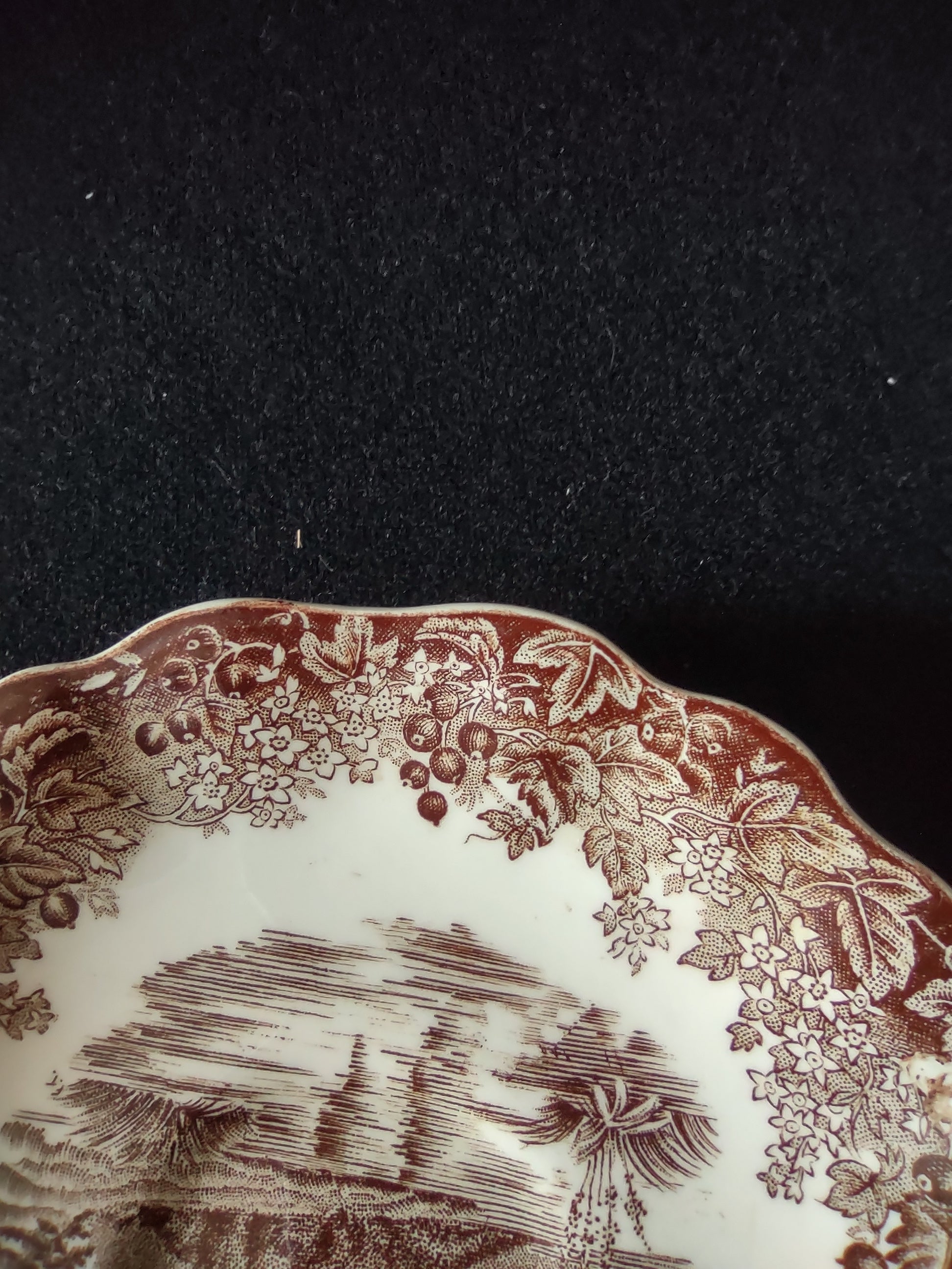 Vintage Meakin Romantic England Brown Saucer Ironstone Cottagecore [5948]