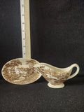 Vintage Tonquin Gravy Boat Underplate Staffordshire England Ironstone [5949]