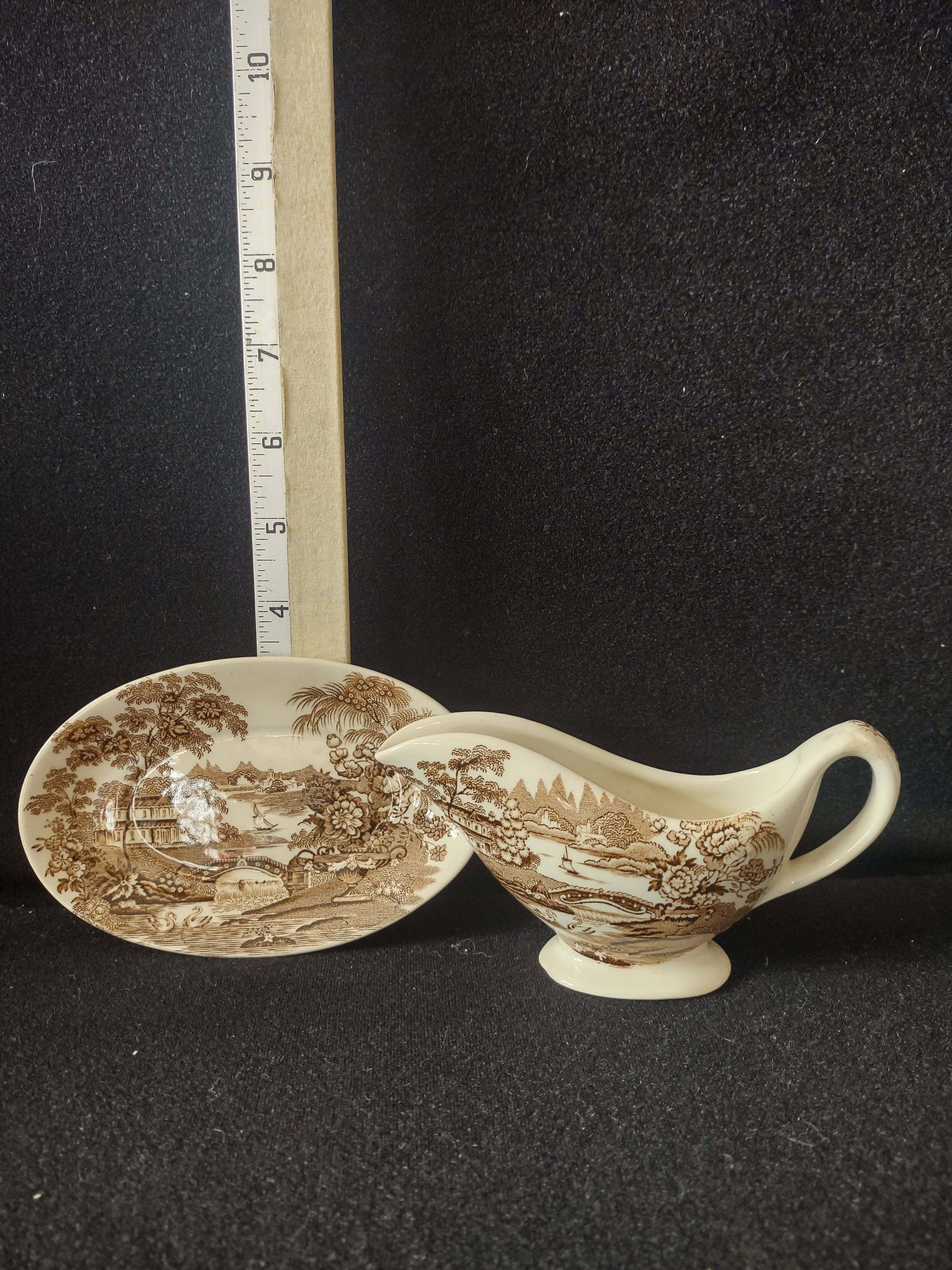 Vintage Tonquin Gravy Boat Underplate Staffordshire England Ironstone [5949]