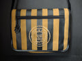 Vintage Falchi Sport Striped Crossbody Messenger Bag Black Gold [4406]