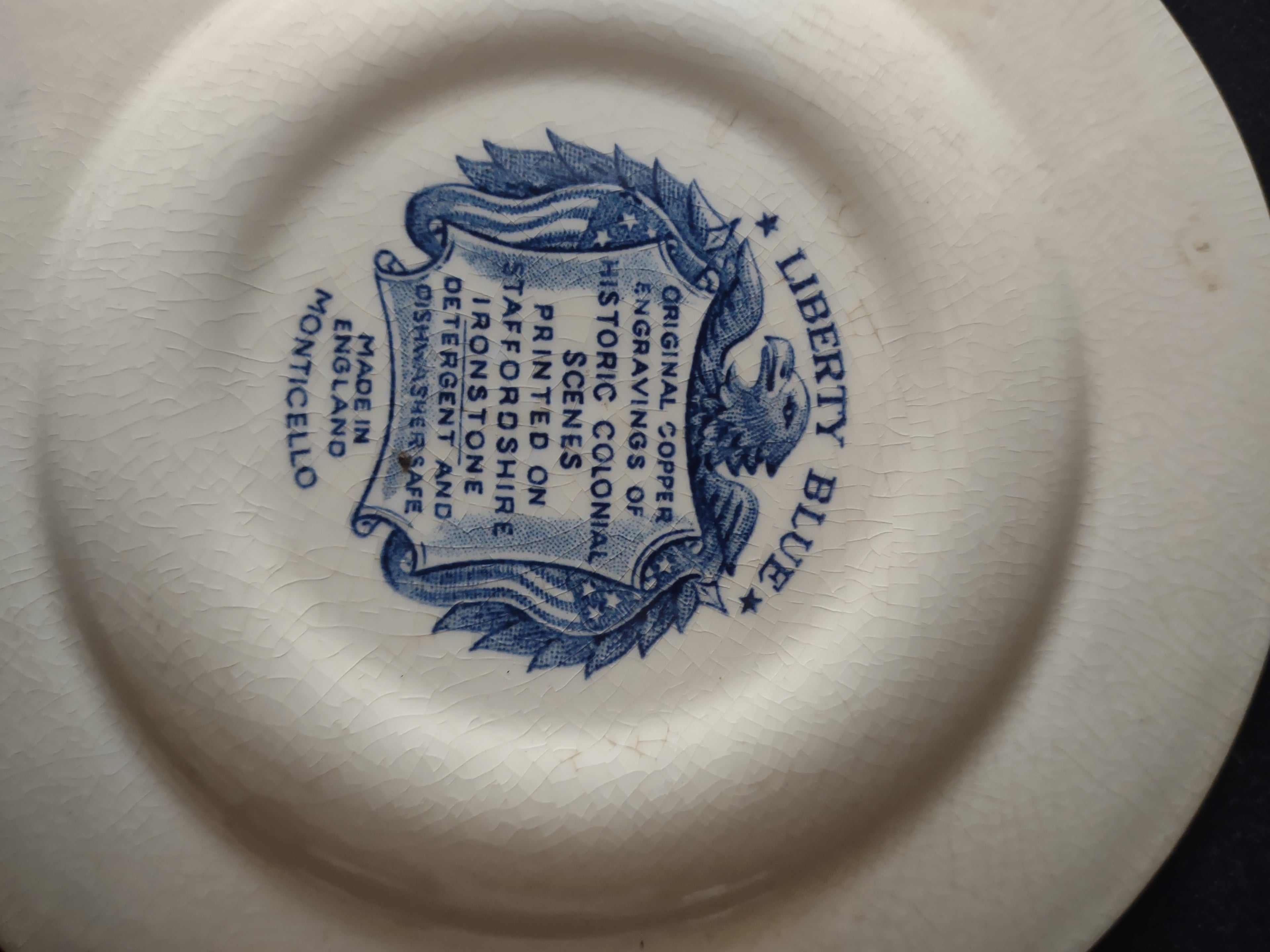 Vintage Liberty Blue Monticello Ironstone Bread Butter Plate England [5950]