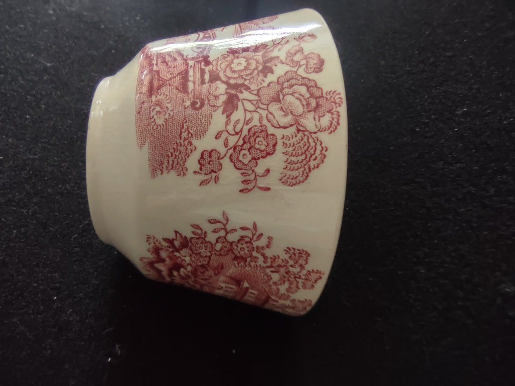 Vintage Tonquin Royal Staffordshire Red Tea Cup Saucer Ironstone England [5951]