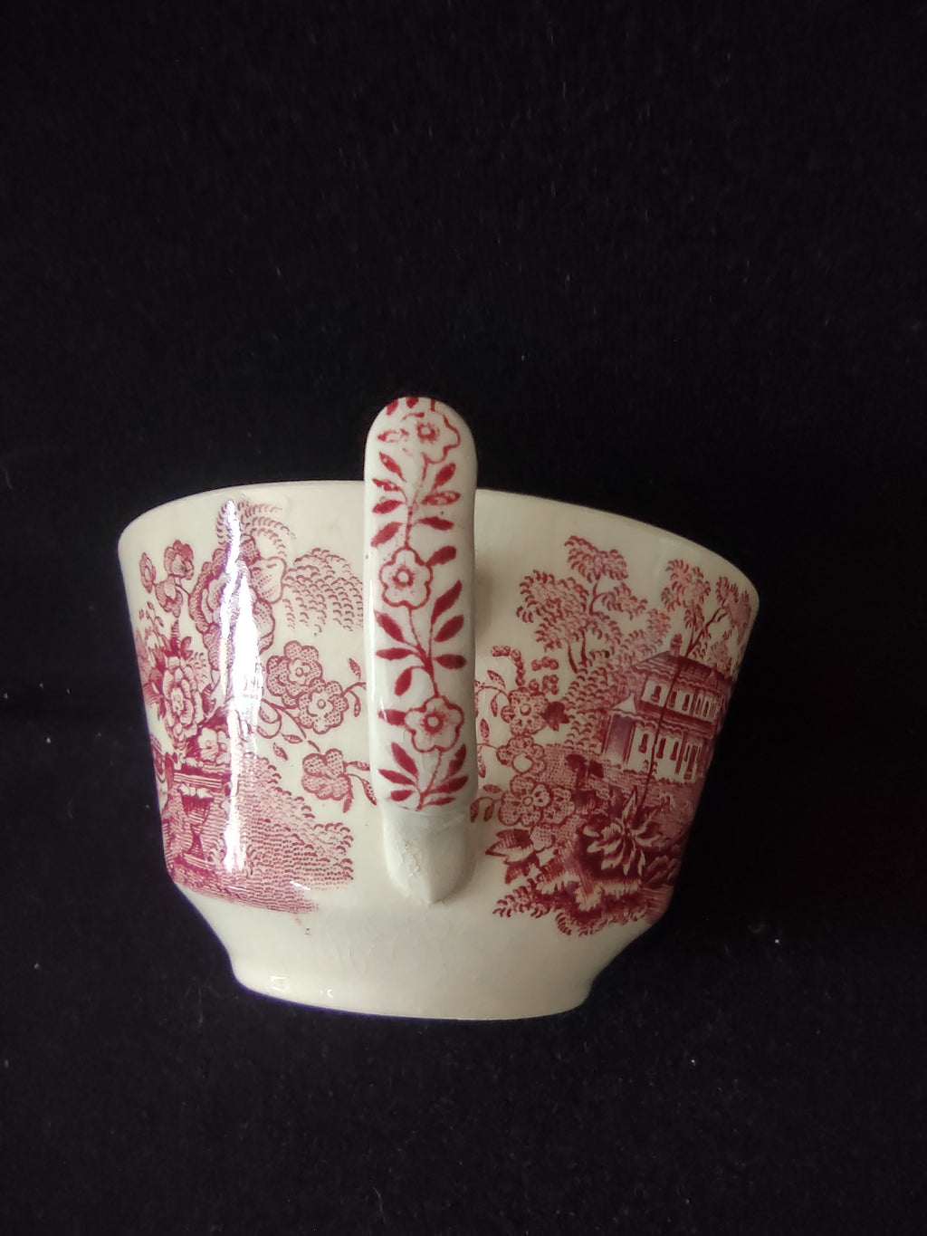 Vintage Tonquin Royal Staffordshire Red Tea Cup Saucer Ironstone England [5951]