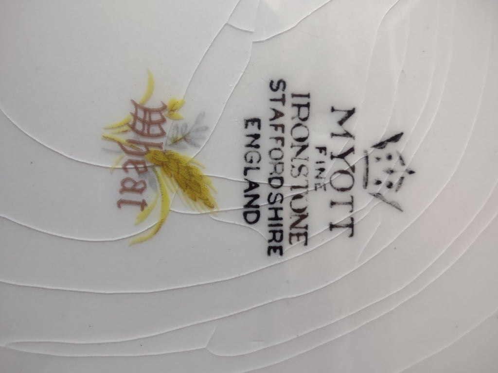 Vintage Myott Ironstone Wheat Pattern Dinner Plate England Cottagecore [5952]