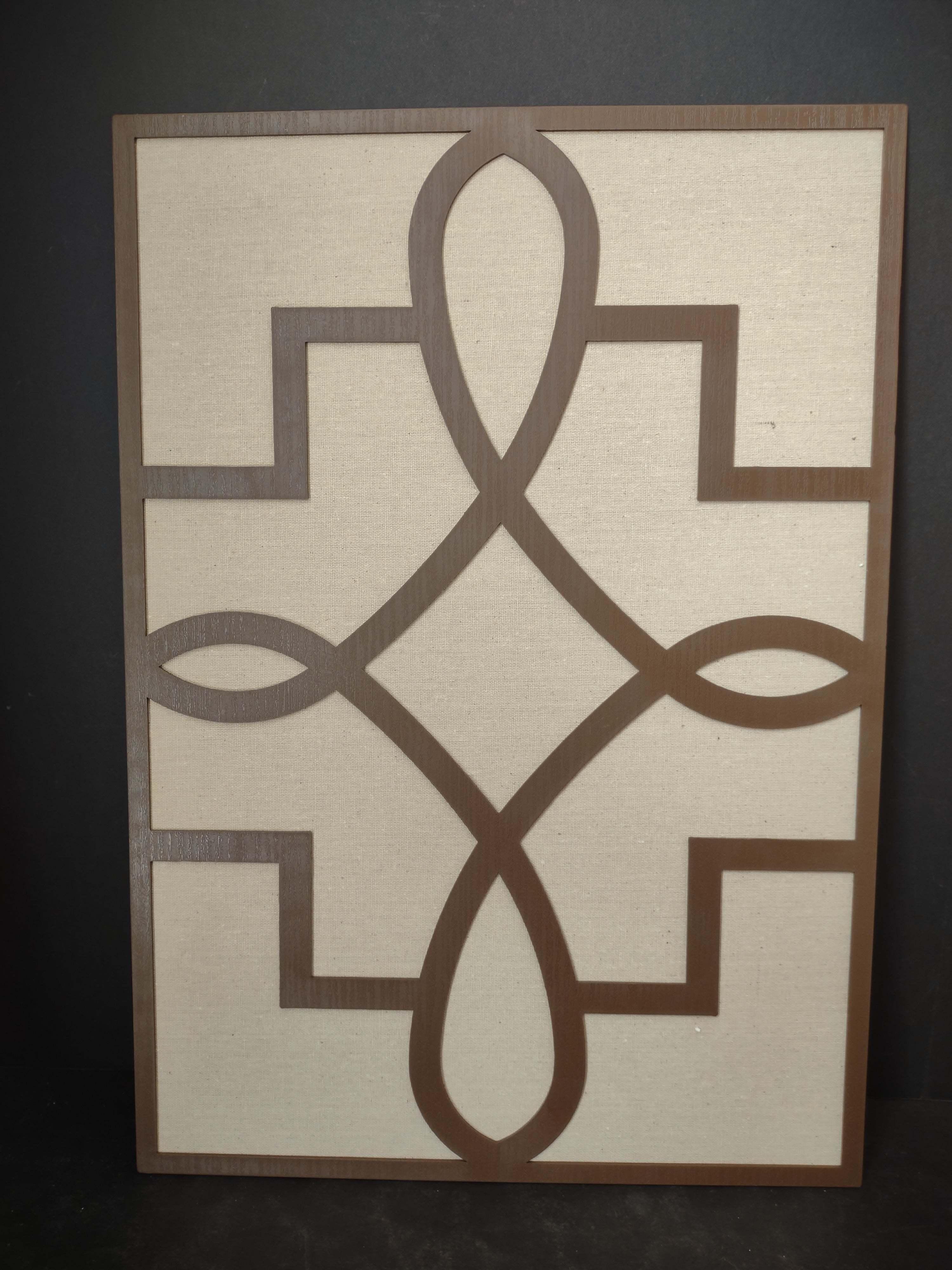 Vintage Asian Shoji Lighted Display Side Table Geometric Fretwork [6011]