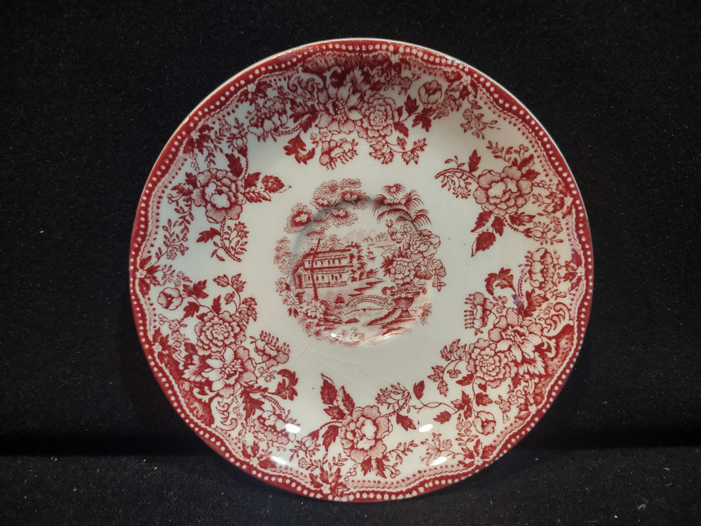 Vintage Alfred Meakin Tonquin Red Transferware Saucer [5956]