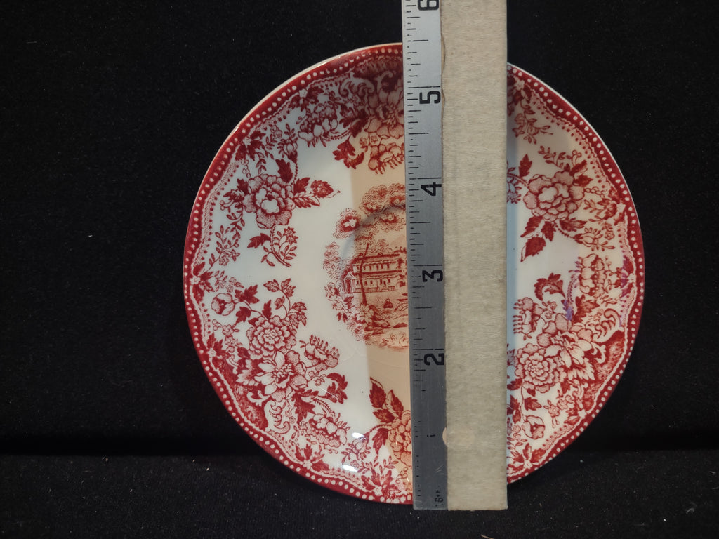 Vintage Alfred Meakin Tonquin Red Transferware Saucer [5956]