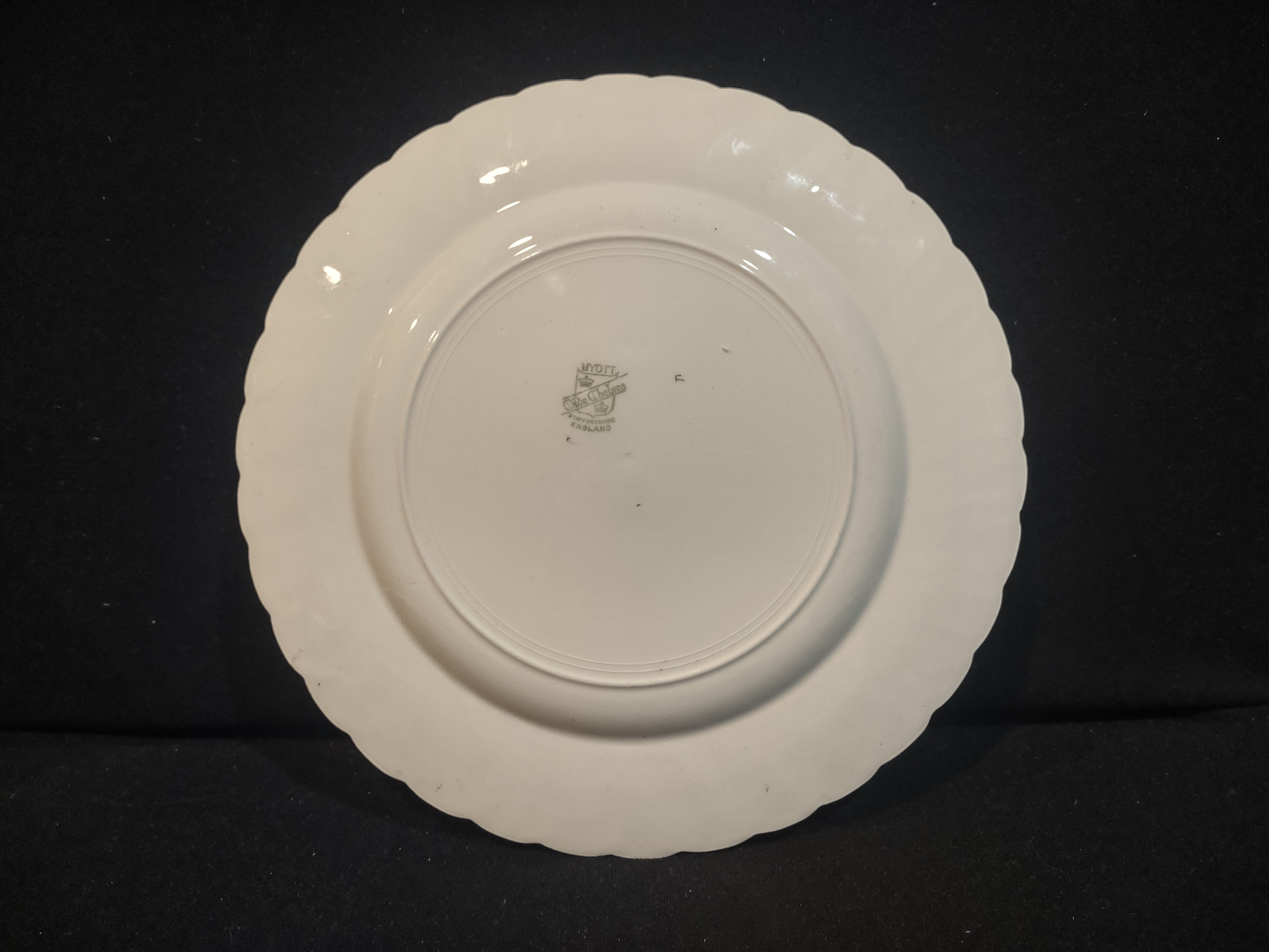 Vintage Myott Staffordshire Blue Laurel Swirl Dinner Plate England [5959]