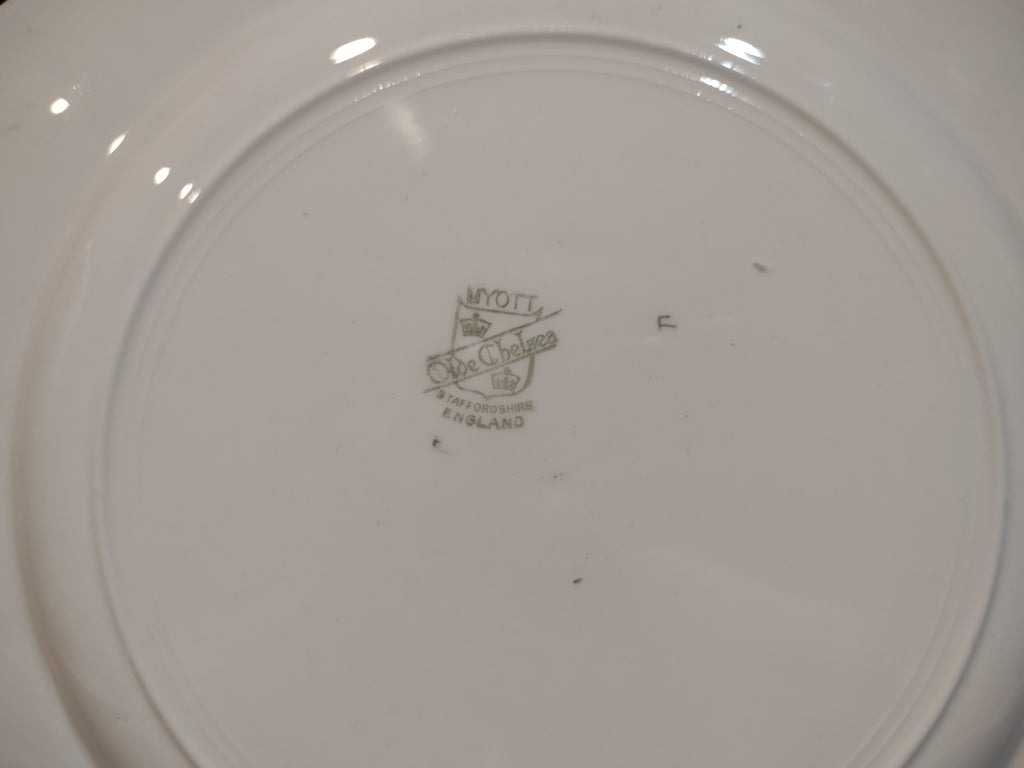 Vintage Myott Staffordshire Blue Laurel Swirl Dinner Plate England [5959]