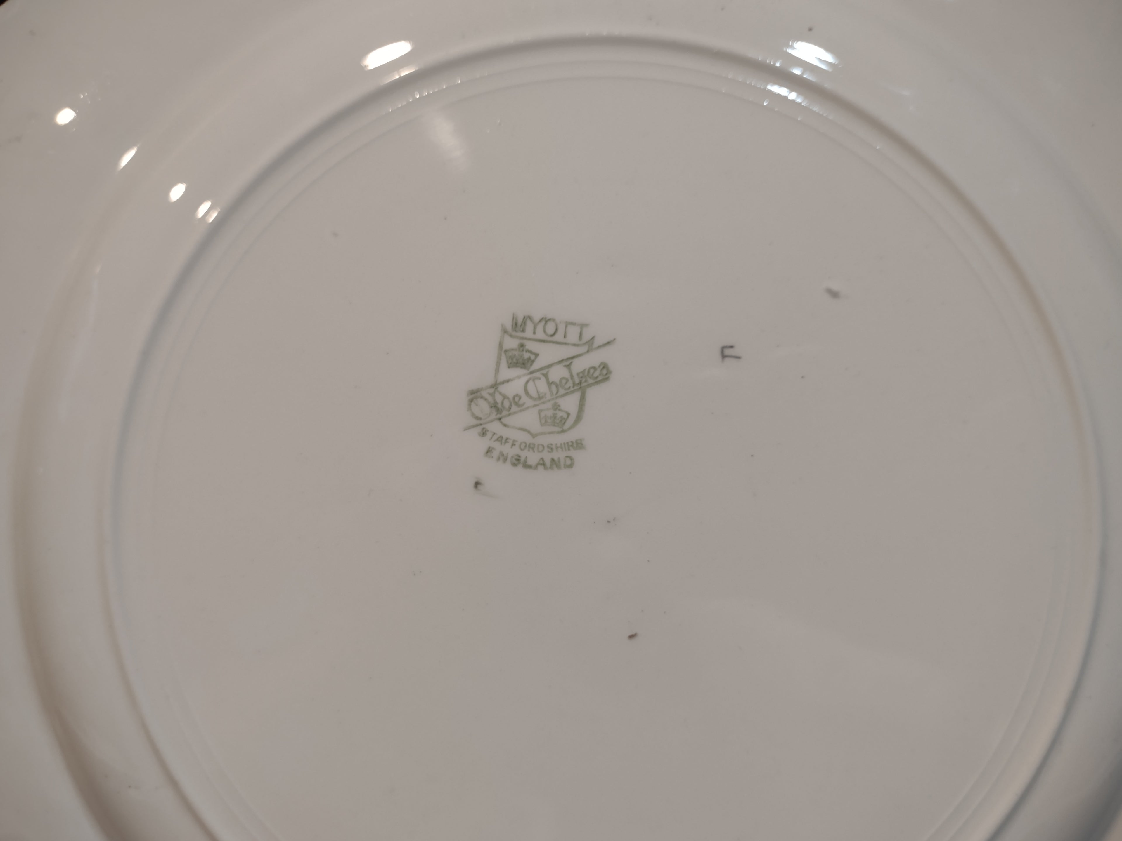 Vintage Myott Staffordshire Blue Laurel Swirl Dinner Plate England [5959]