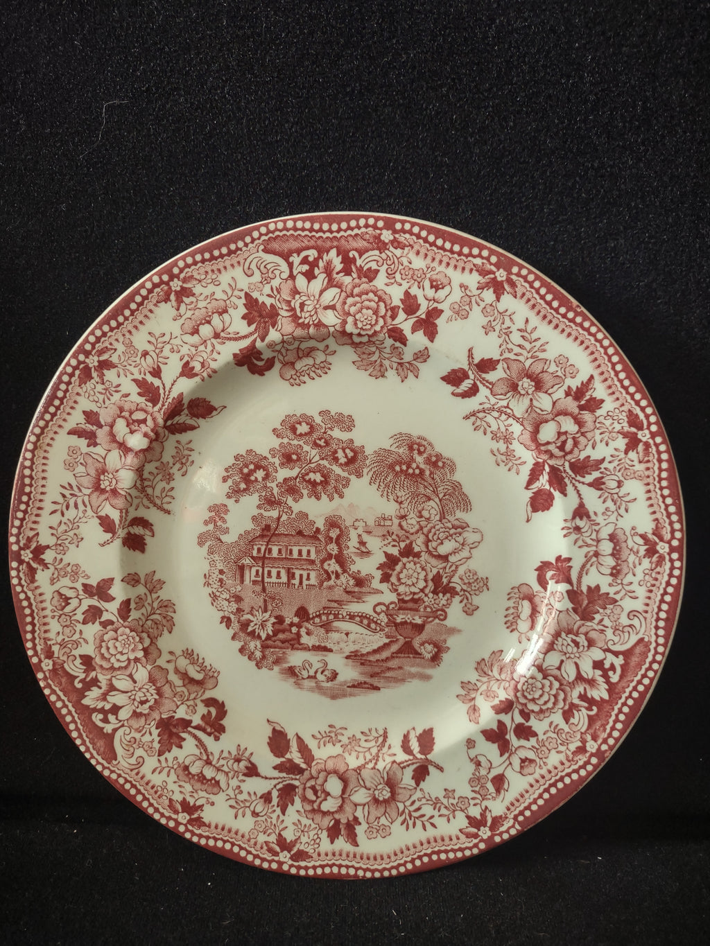 Vintage Royal Staffordshire Tonquin Red Luncheon Plate Ironstone England [5964]