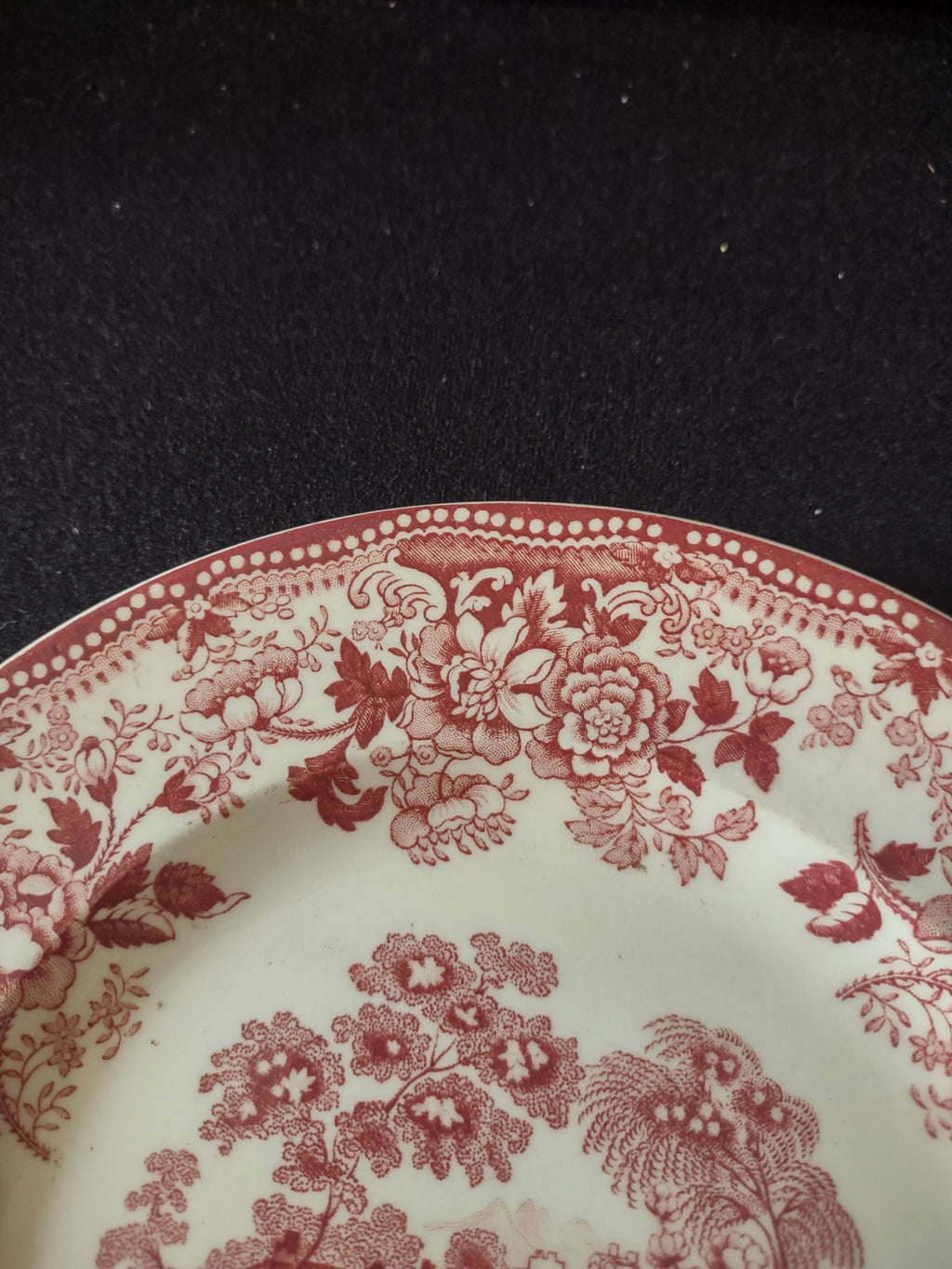 Vintage Royal Staffordshire Tonquin Red Luncheon Plate Ironstone England [5964]