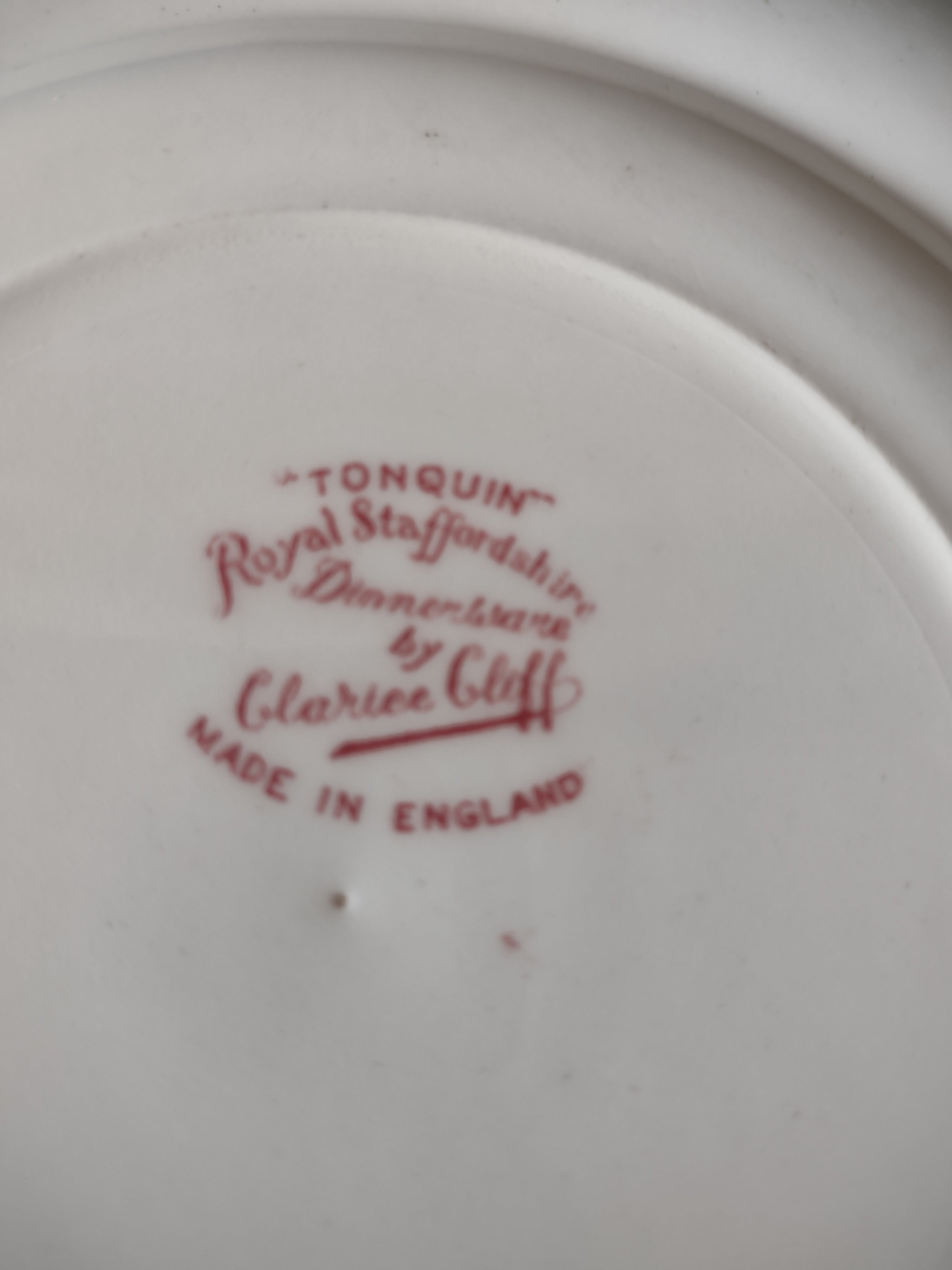 Vintage Royal Staffordshire Tonquin Red Luncheon Plate Ironstone England [5964]