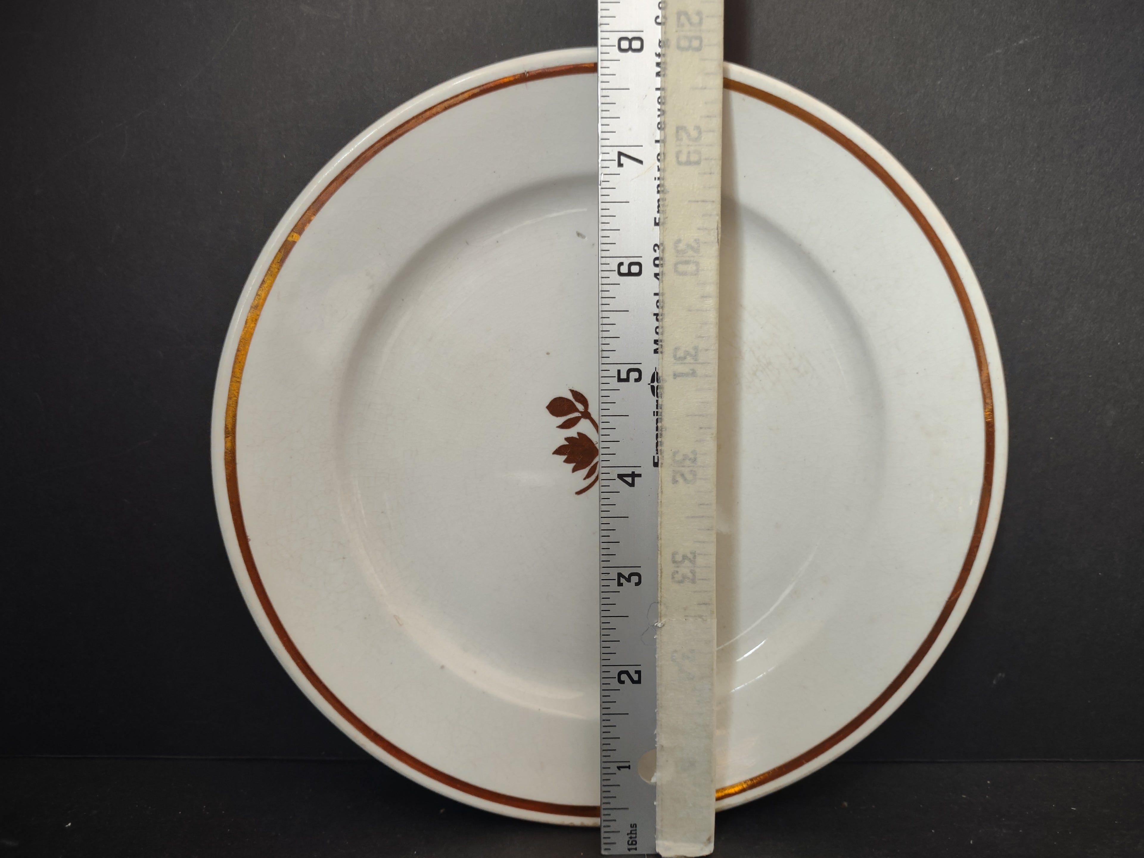 Vintage Anthony Shaw & Son Opaque Stone China Leaf Sprig Plate England [5966]