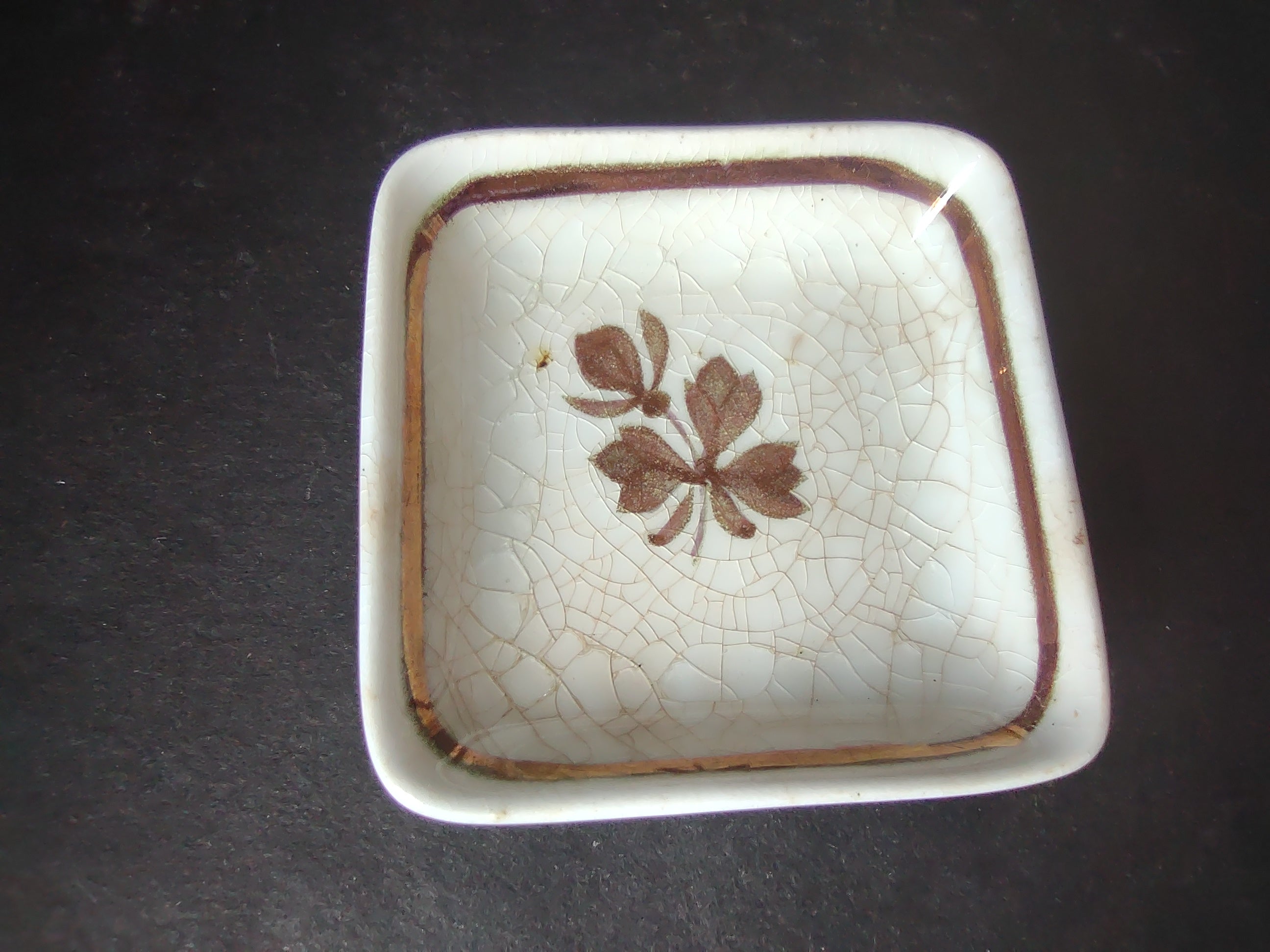 Vintage Alfred Meakin Royal Ironstone Brown Transferware Square Dish [5989]