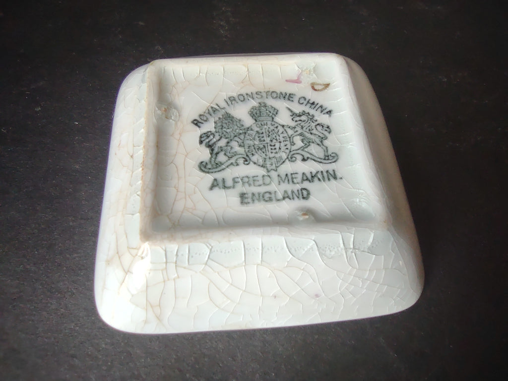 Vintage Alfred Meakin Royal Ironstone Brown Transferware Square Dish [5989]
