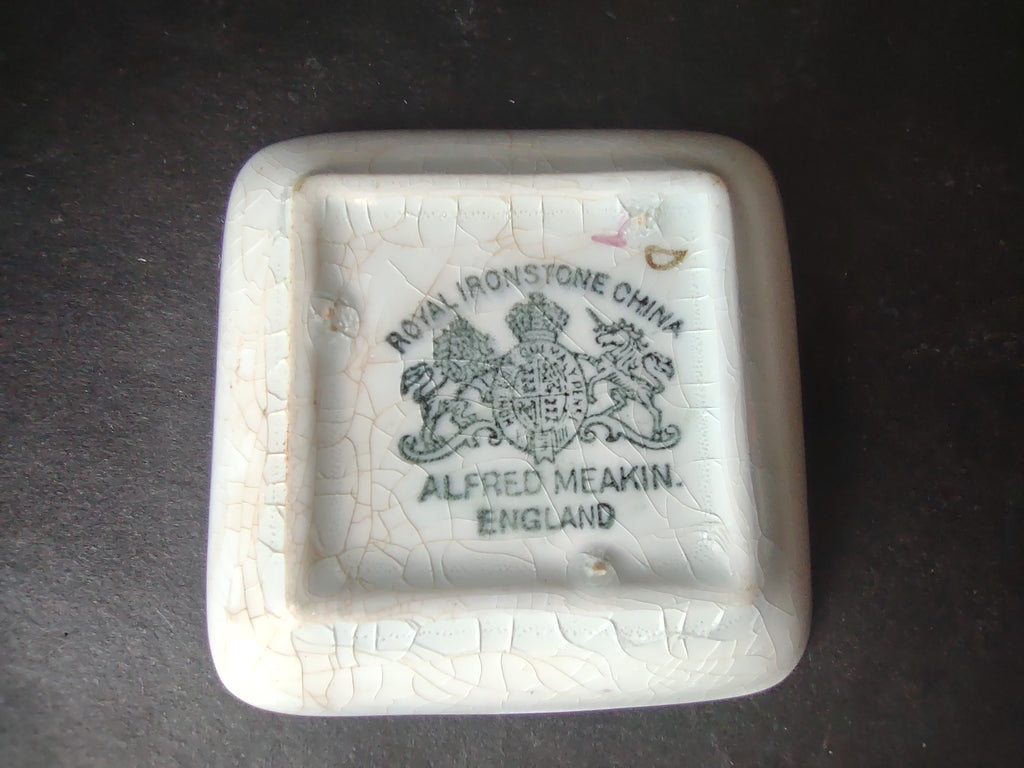 Vintage Alfred Meakin Royal Ironstone Brown Transferware Square Dish [5989]