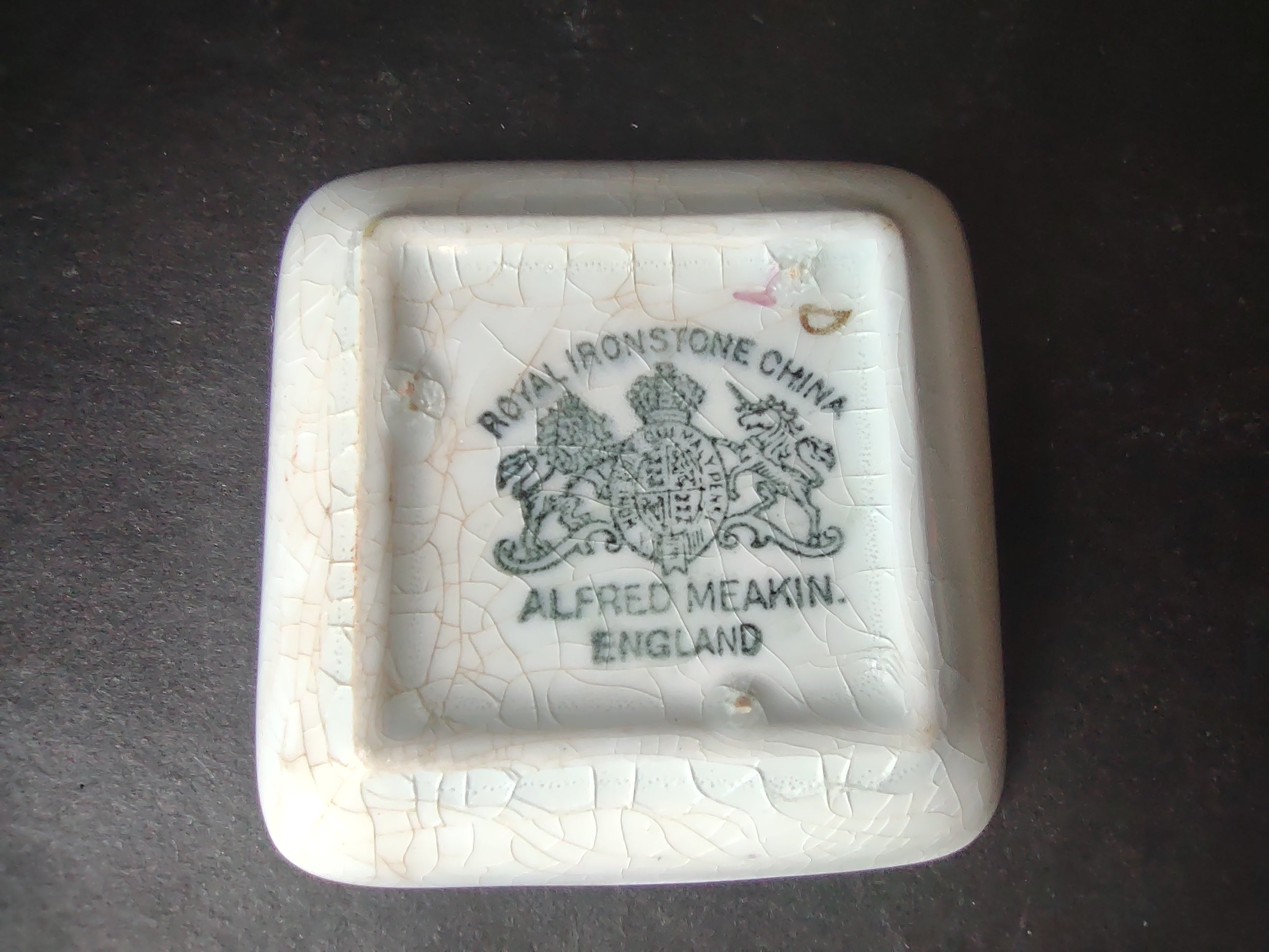 Vintage Alfred Meakin Royal Ironstone Brown Transferware Square Dish [5989]