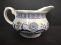 Vintage Enoch Wedgwood Blue Heritage Creamer Jug Cobalt Floral England [5985]
