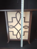 Vintage Asian Shoji Lighted Display Side Table Geometric Fretwork [6011]