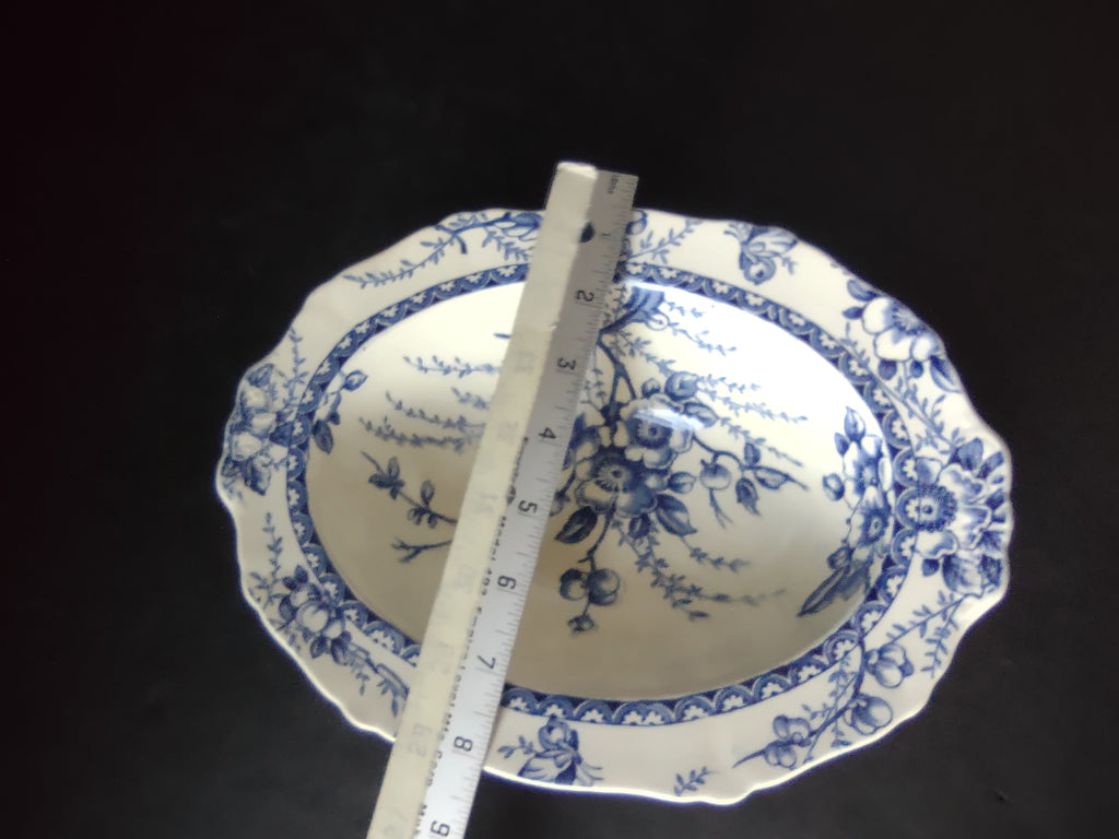 Vintage Alfred Meakin Medway Blue White Transferware Oval Serving Bowl [5993]