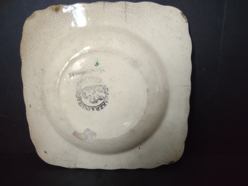 Vintage Baker England Ironstone Heavy Crazing Square Saucer x 5 [5994]
