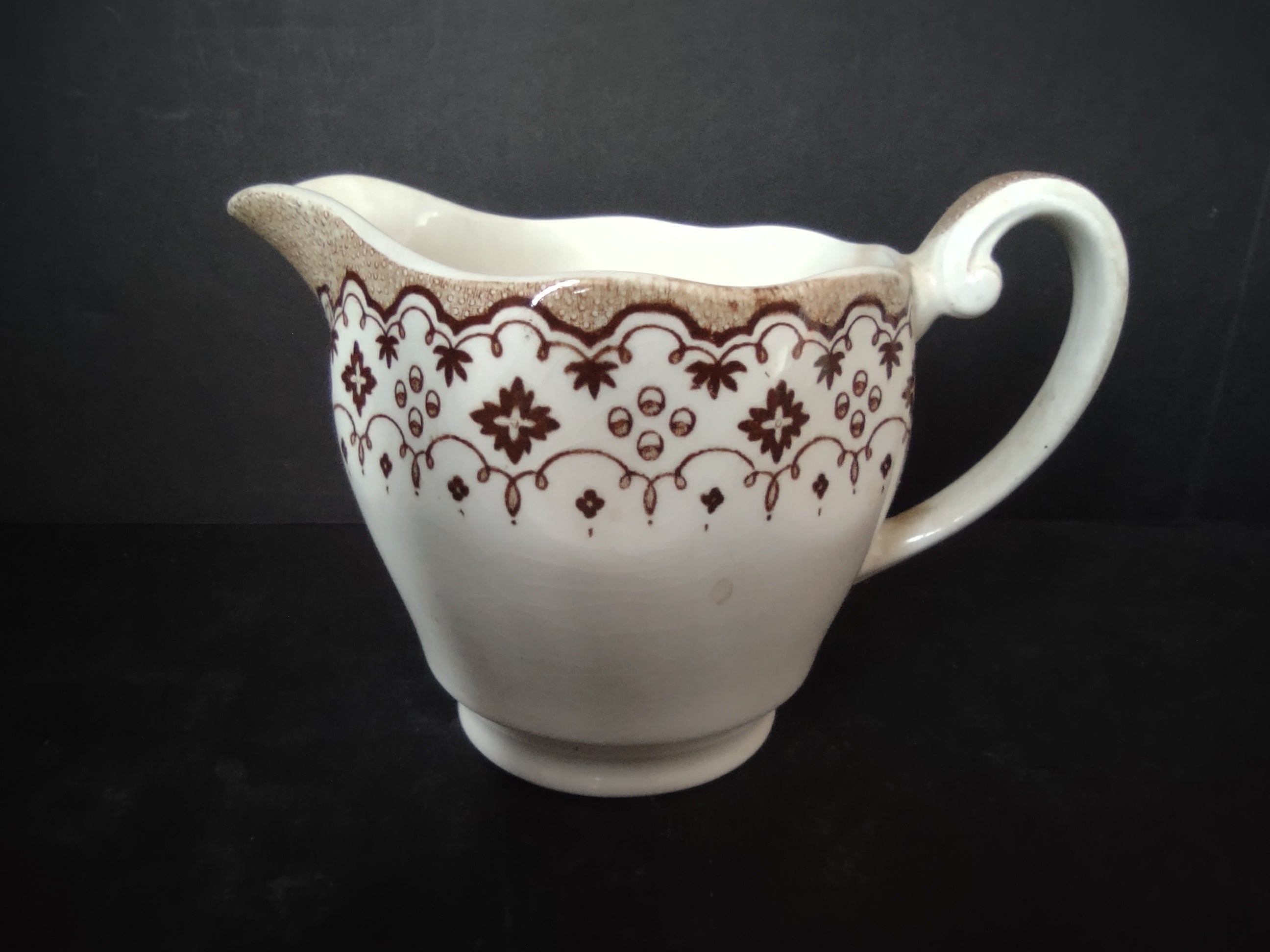 Vintage Very Heavy Crazing Floral Lidless Coffee Pot Chocolate Pot [5998]