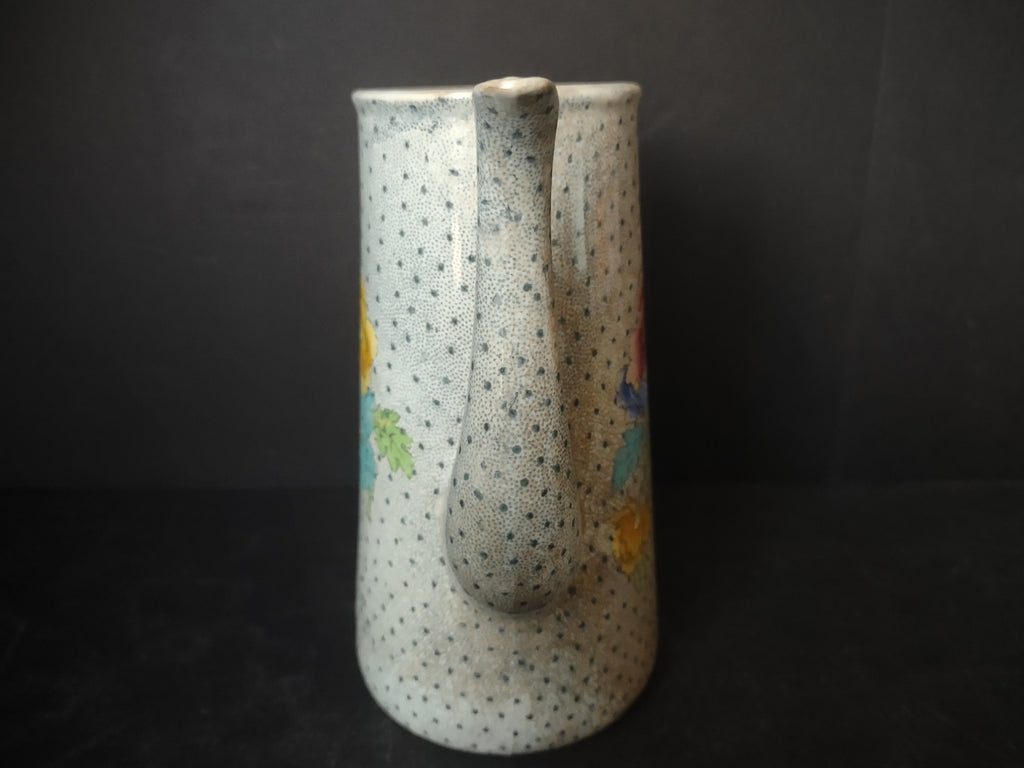 Vintage Very Heavy Crazing Floral Lidless Coffee Pot Chocolate Pot [5998]
