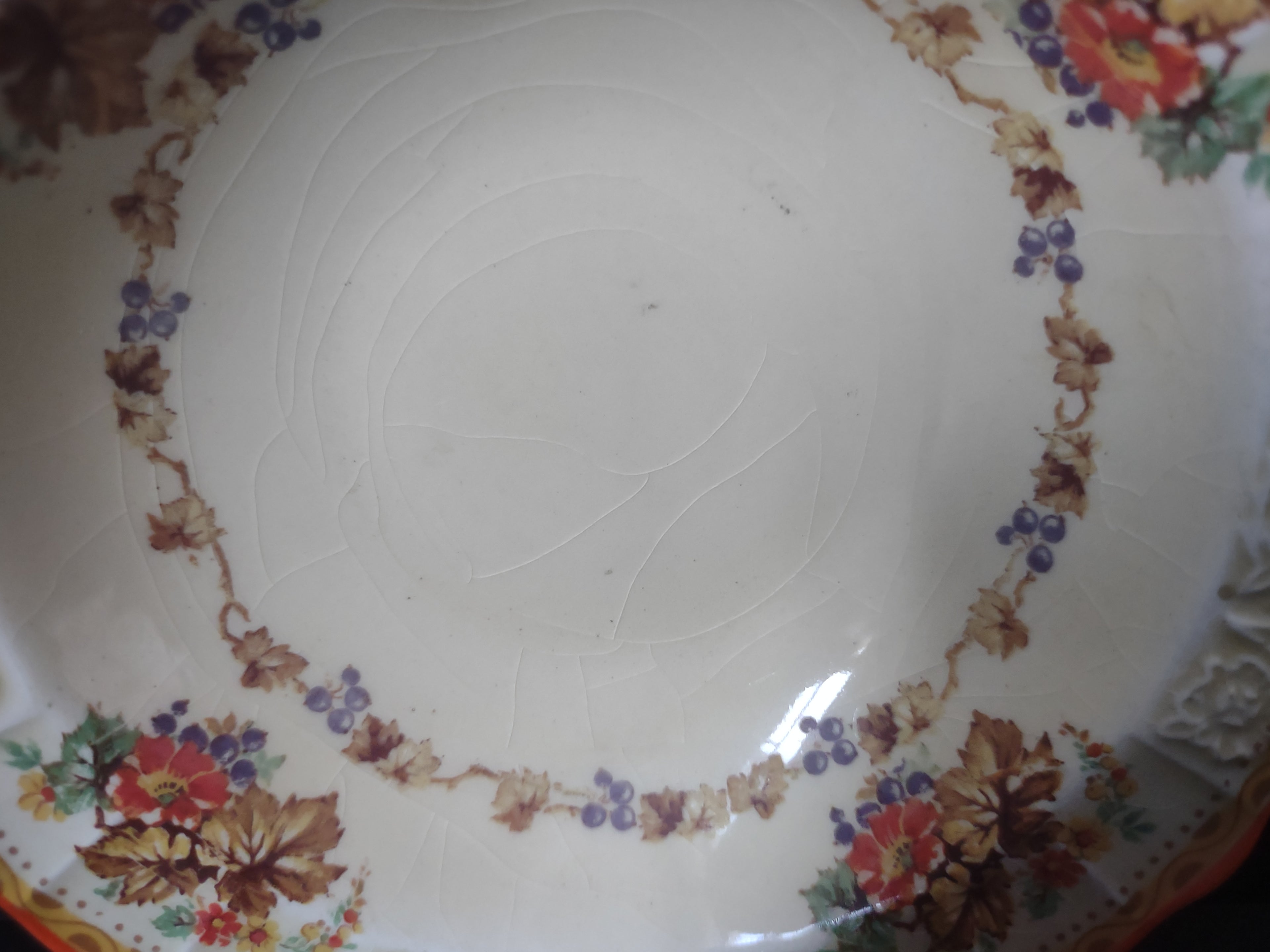 Vintage Myott Staffordshire Autumn Harvest Berry Bowl Scalloped England [5999]