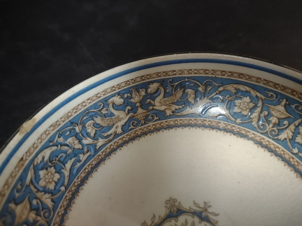 Vintage Myott Staffordshire Medici Cream Soup Bowl Blue Transferware [6000]