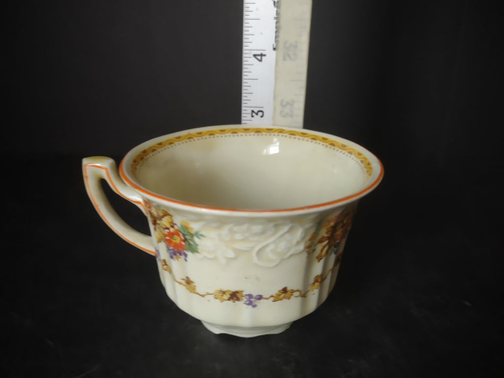 Vintage Myott Staffordshire Embossed Fruit Floral Teacup Harvest Pattern [6001]