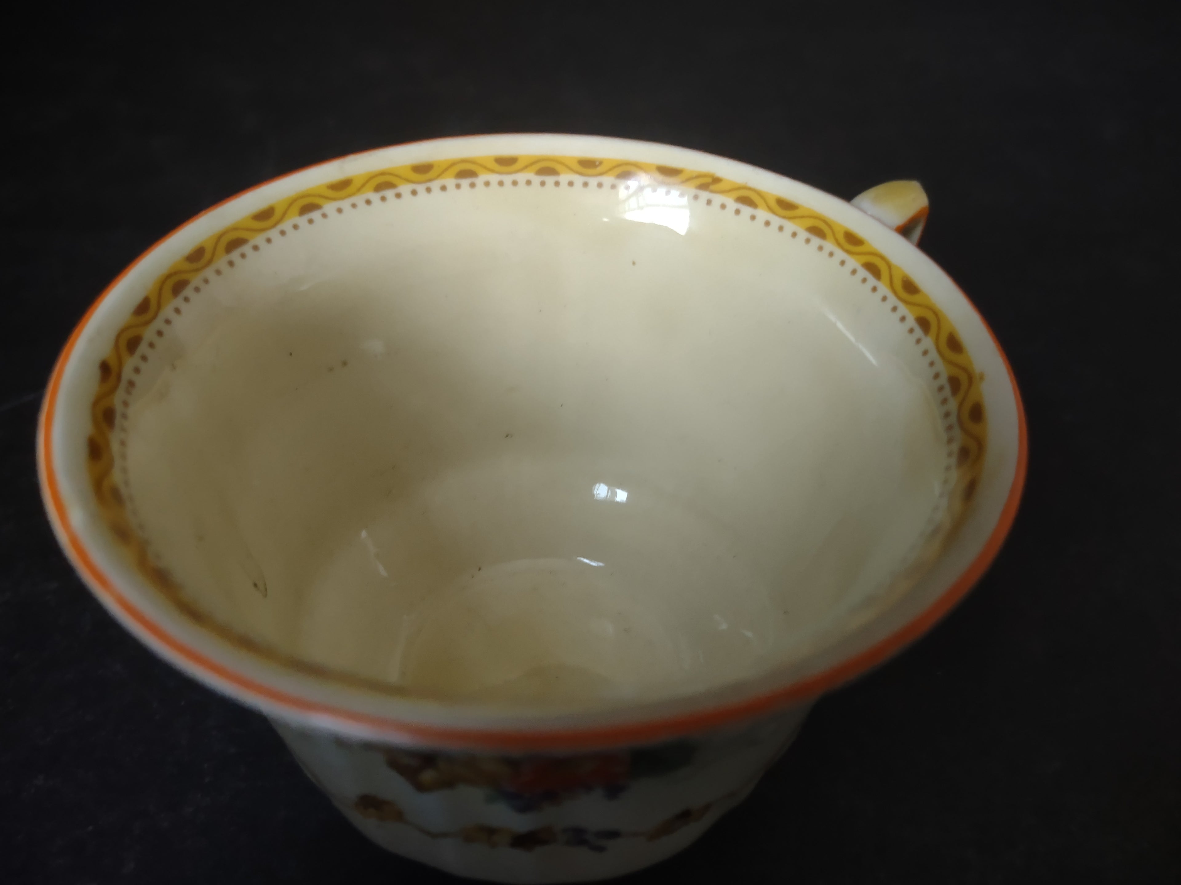 Vintage Myott Staffordshire Embossed Fruit Floral Teacup Harvest Pattern [6001]