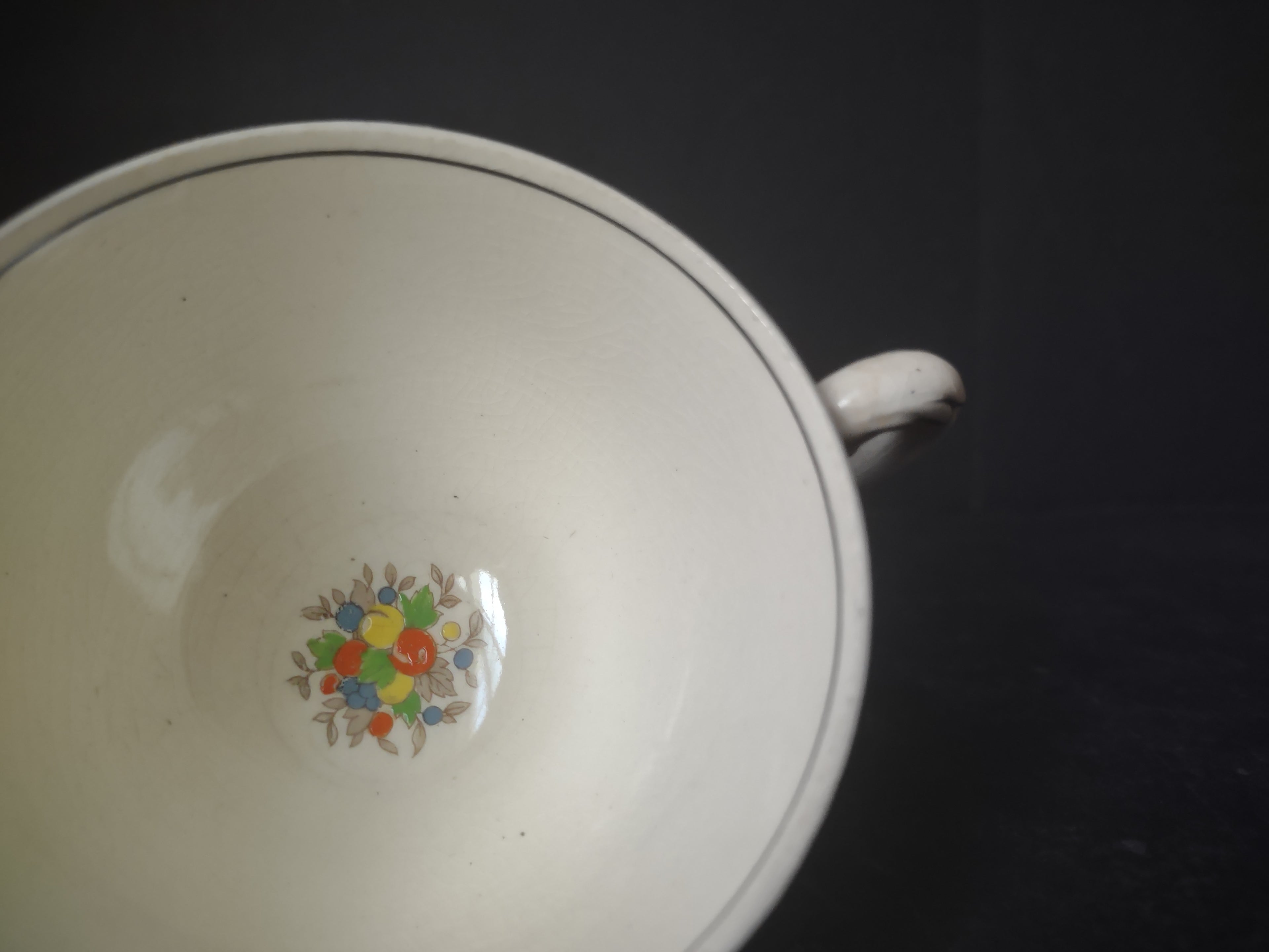 Vintage Myott Staffordshire Medici Blue Transferware Tea Cup England [6002]