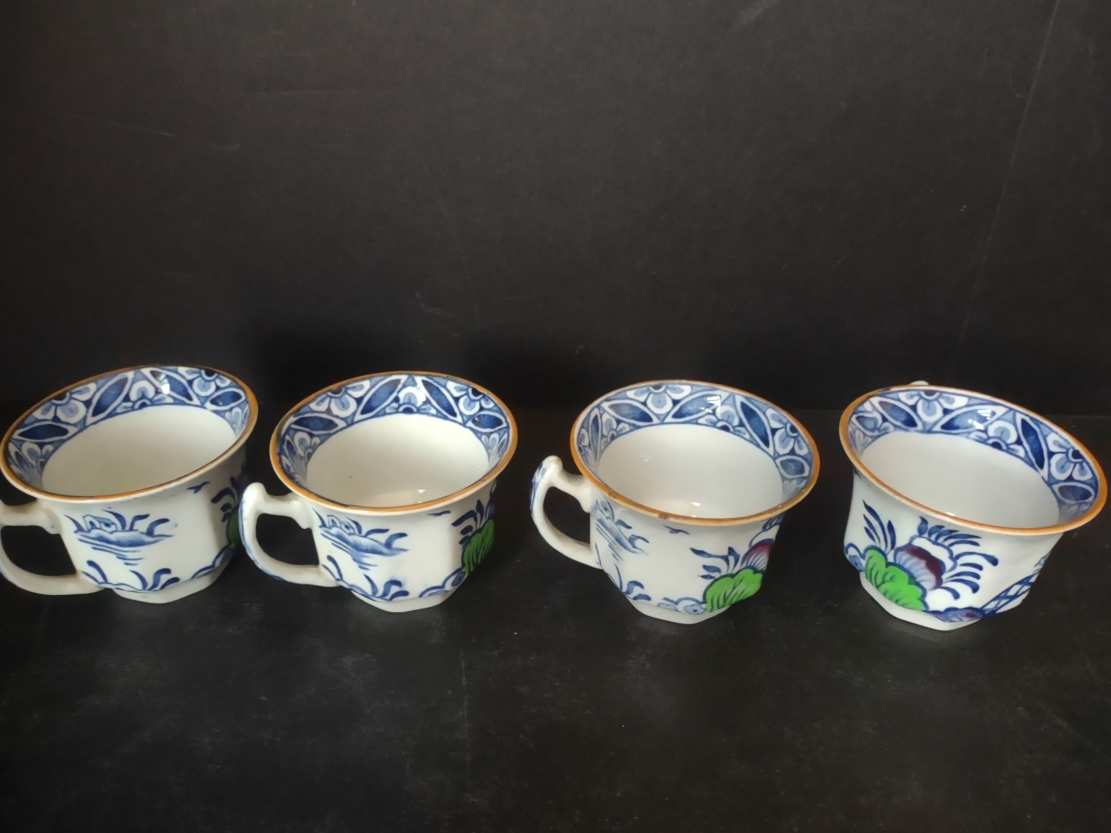 Vintage Westover DBC Chinoiserie Transferware Tea Cup Set of 4 [6004]