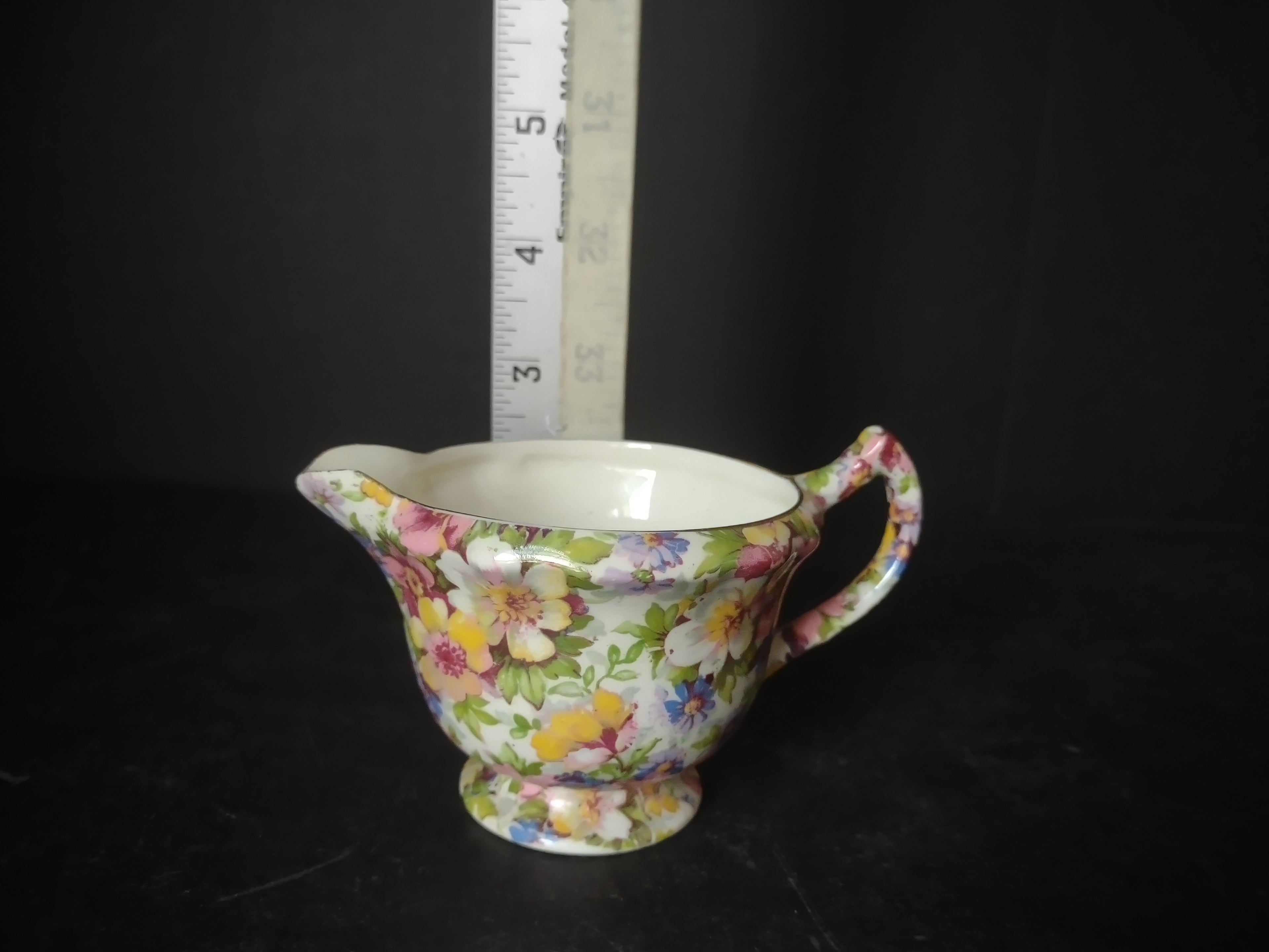 Vintage Longton Kent Du Barry Chintz Floral Creamer Made in England [6005]