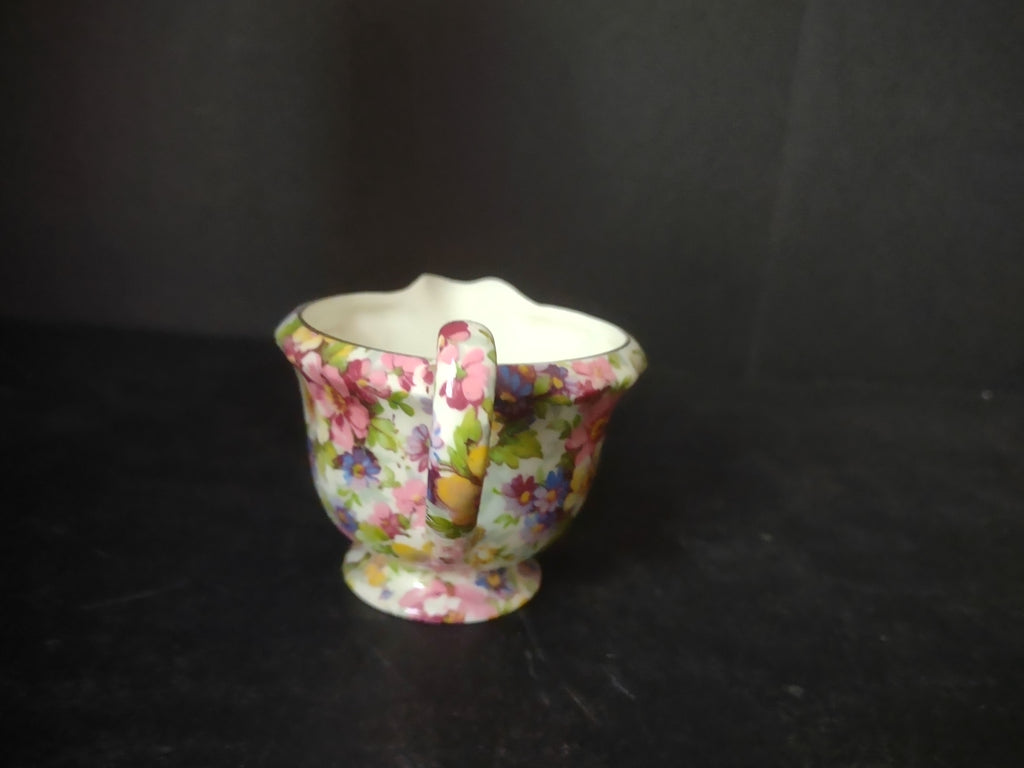 Vintage Longton Kent Du Barry Chintz Floral Creamer Made in England [6005]
