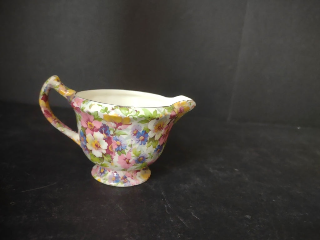 Vintage Longton Kent Du Barry Chintz Floral Creamer Made in England [6005]