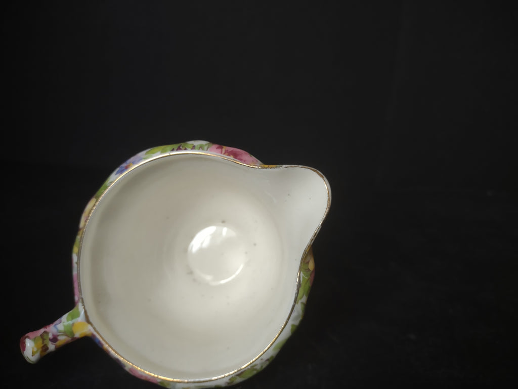 Vintage Longton Kent Du Barry Chintz Floral Creamer Made in England [6005]