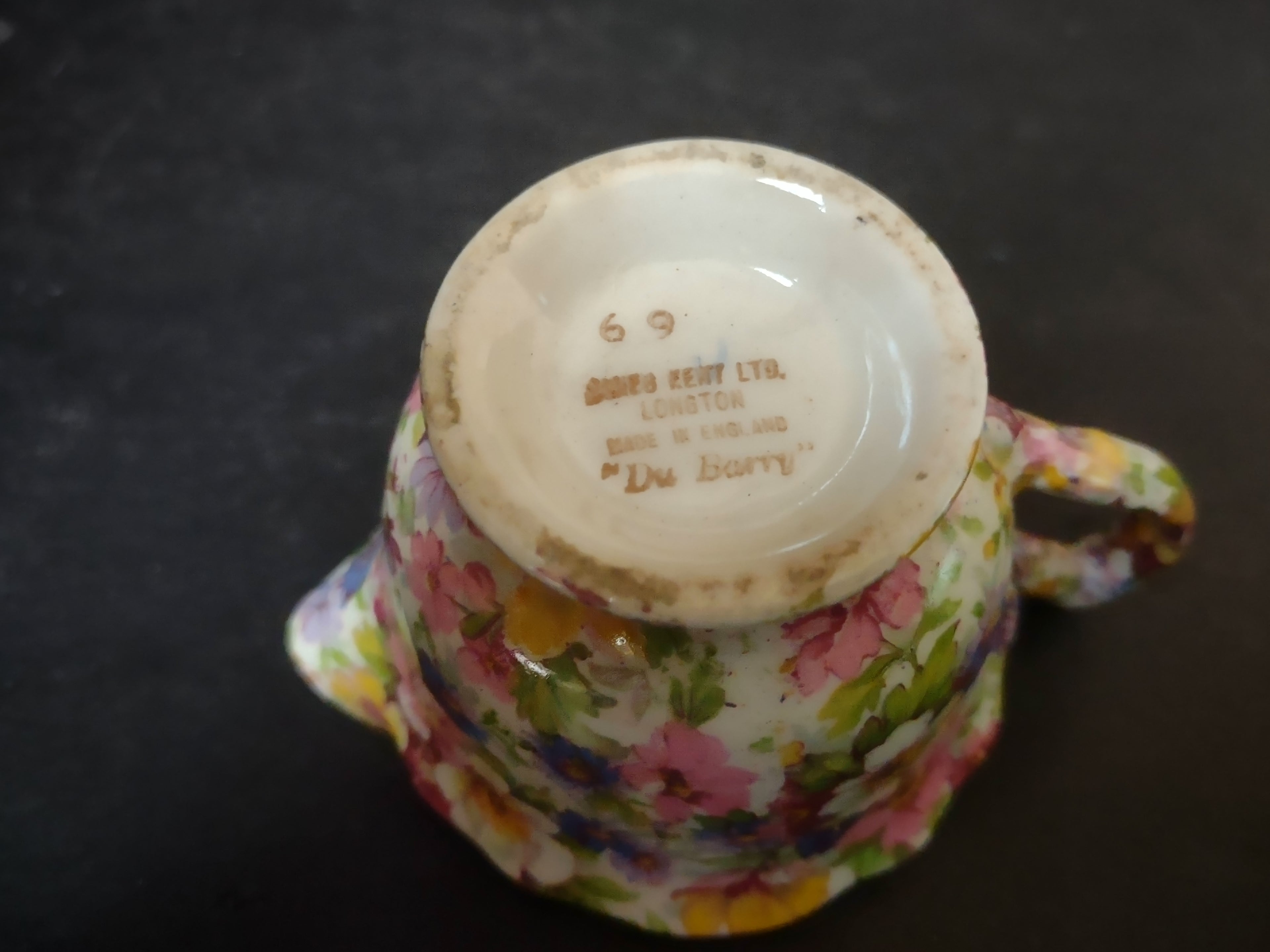 Vintage Longton Kent Du Barry Chintz Floral Creamer Made in England [6005]