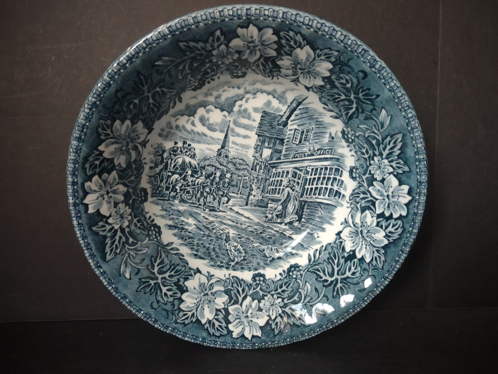 Vintage Royal Tudor Ware Coaching Taverns Blue Transferware Bowl 6" [5990]