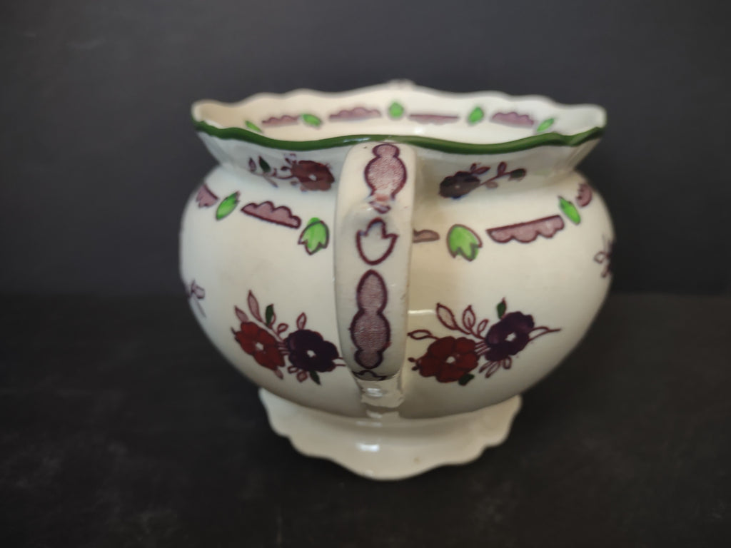 Vintage Wood & Sons Flora Pattern Open Sugar Bowl Hand Coloured England [6045]