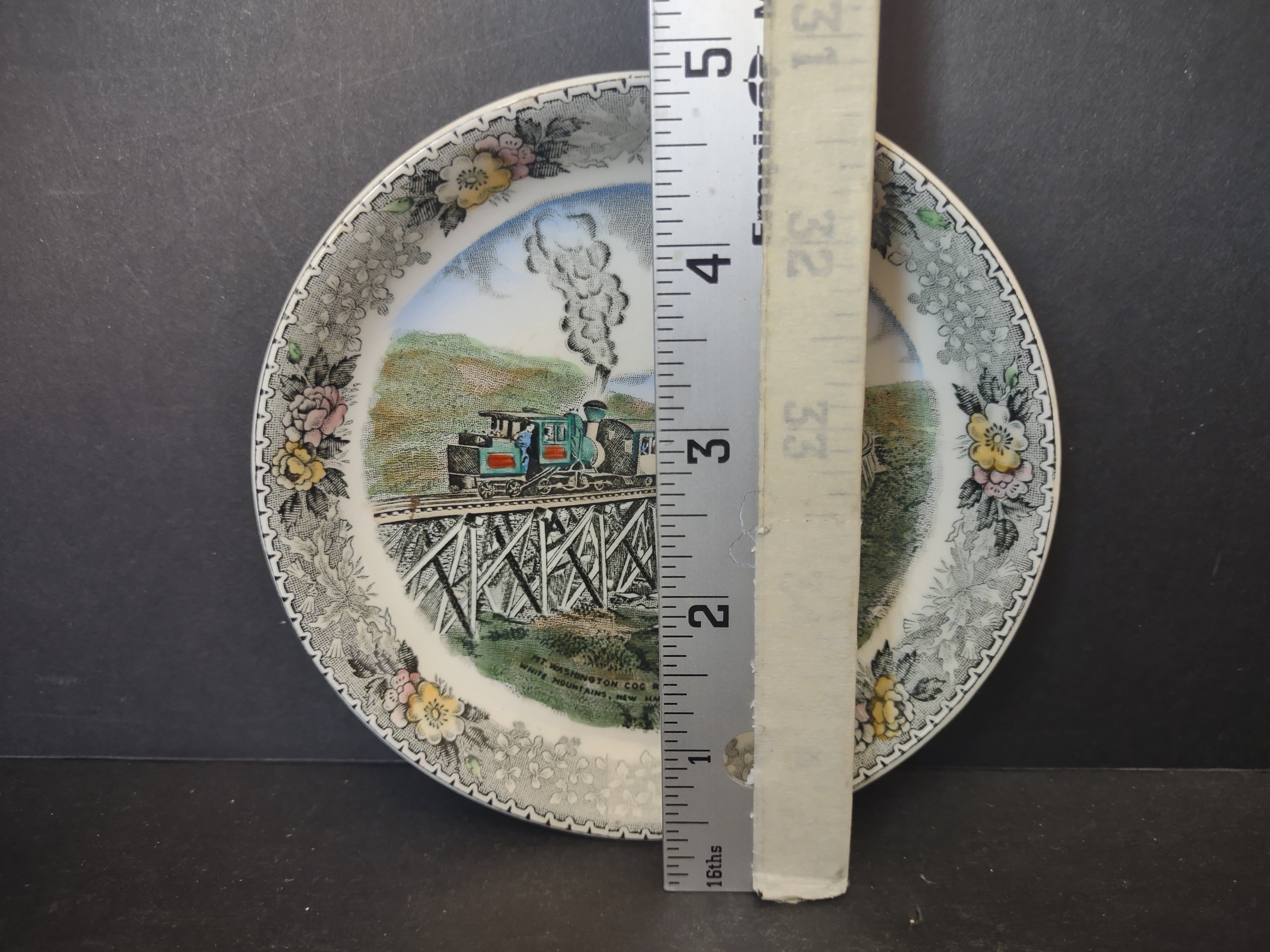 Vintage Adams Mt Washington Cog Railway NH Souvenir Plate Staffordshire [6043]